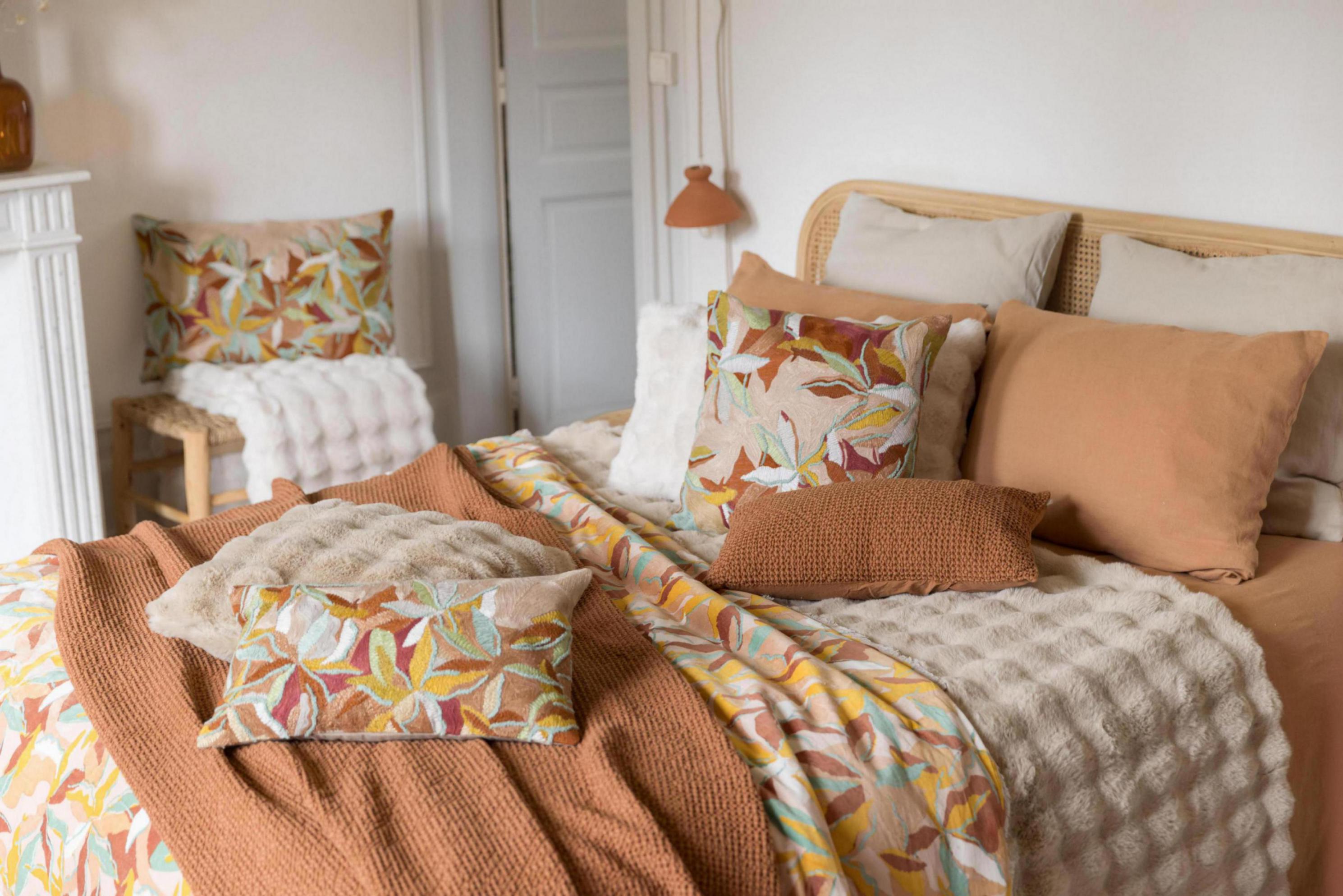 Gerecycleerd plaid Berton Naturel 130 X 160