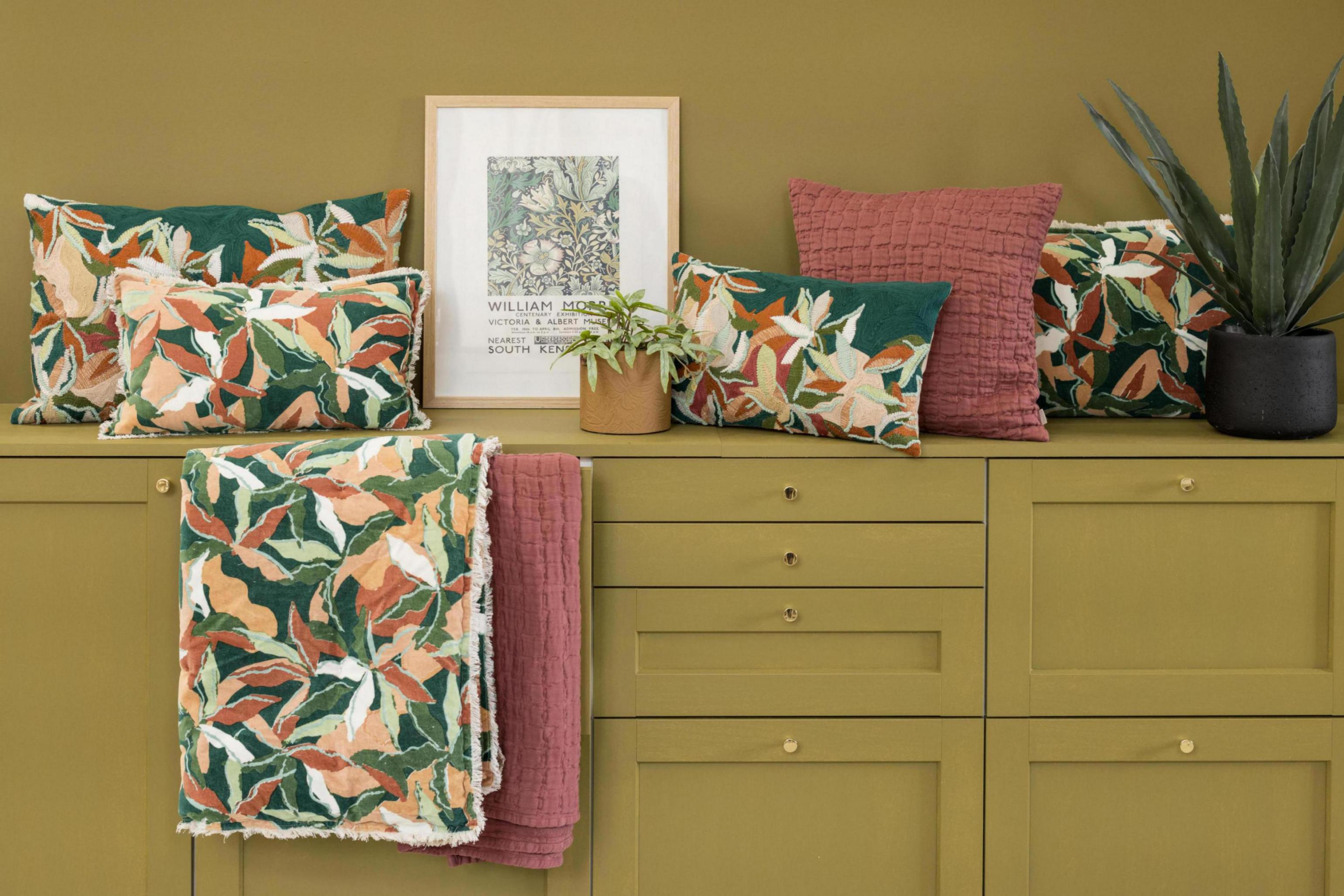 Alina bedrukte plaid Pétrole 135 X 200