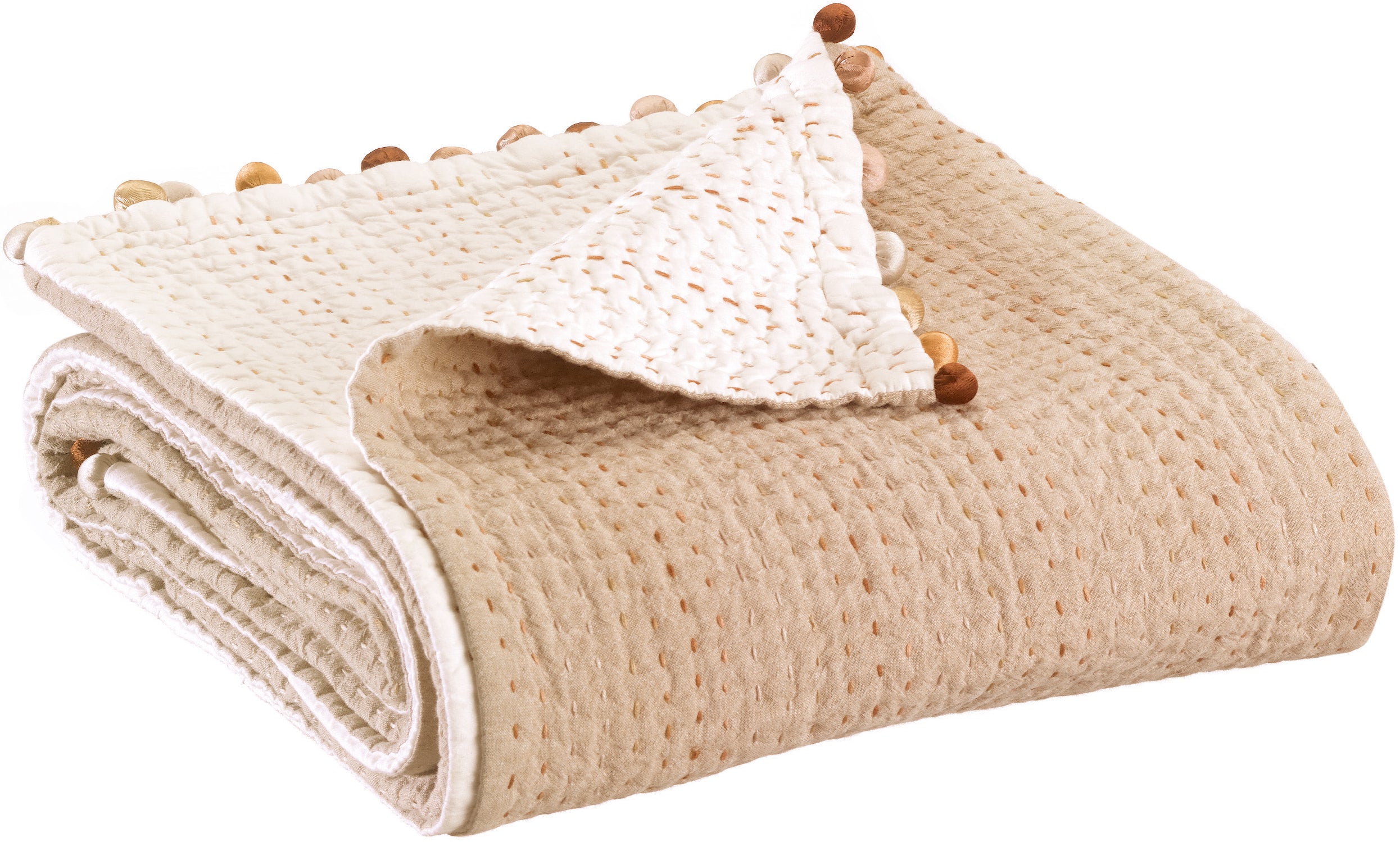 Effen plaid Gastounet Sienne 140 X 200