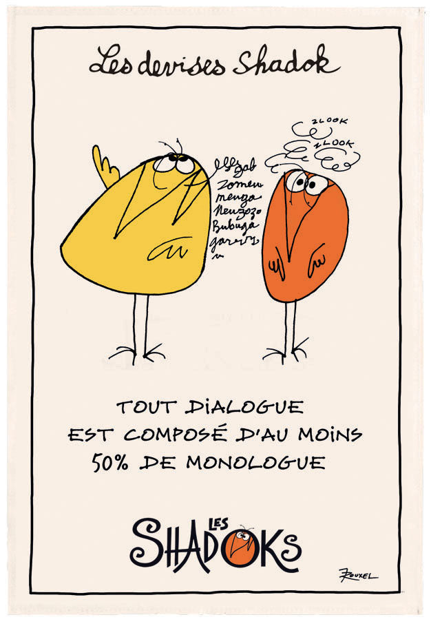 Shadoks Dialogue Theedoek Écru 48 X 72