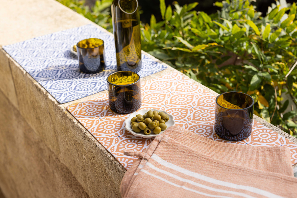 Gerecycleerde gecoate placemat Citrus Terracotta 33 X 48