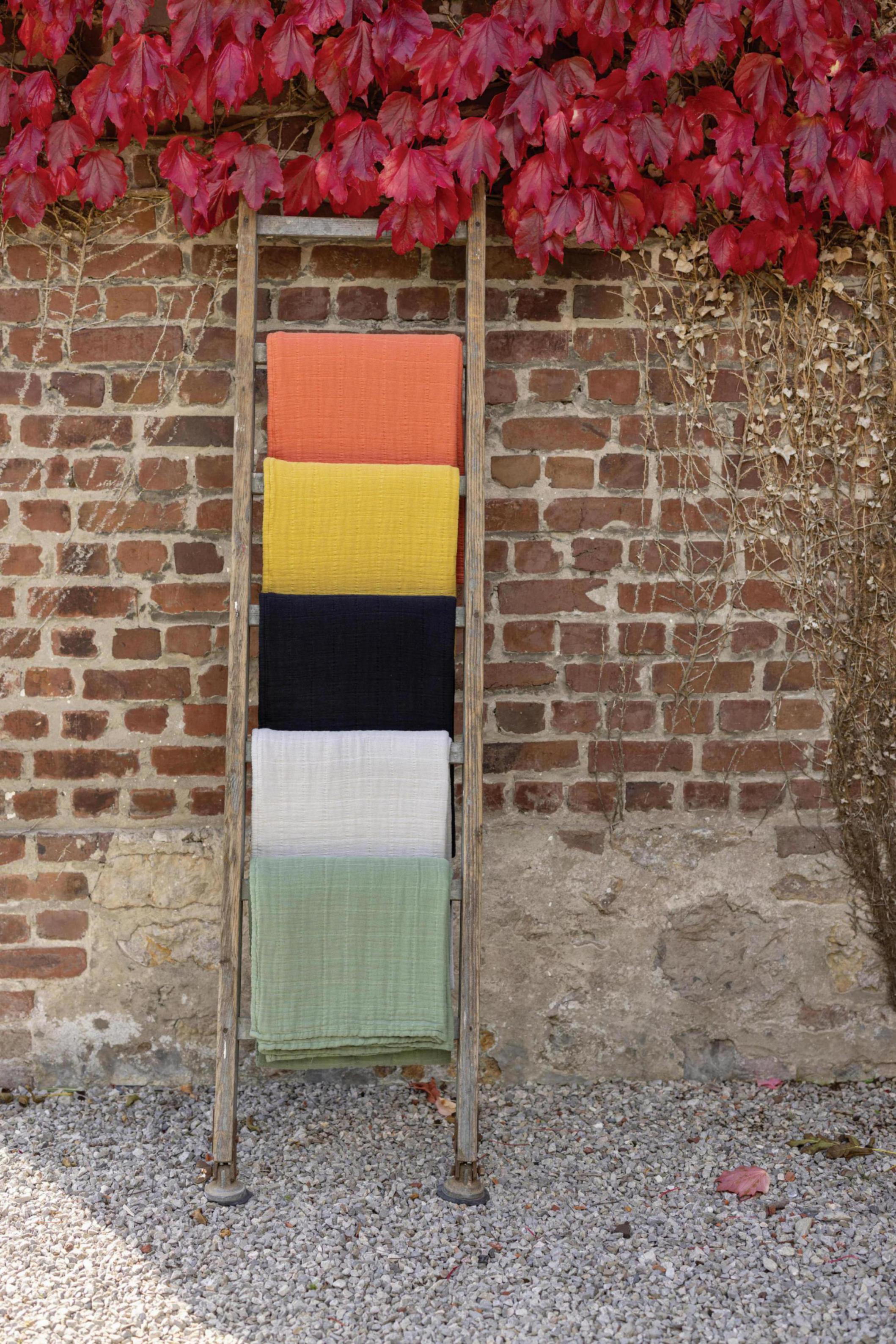 Gerecycleerde plaid Lisa Perle 140 X 200