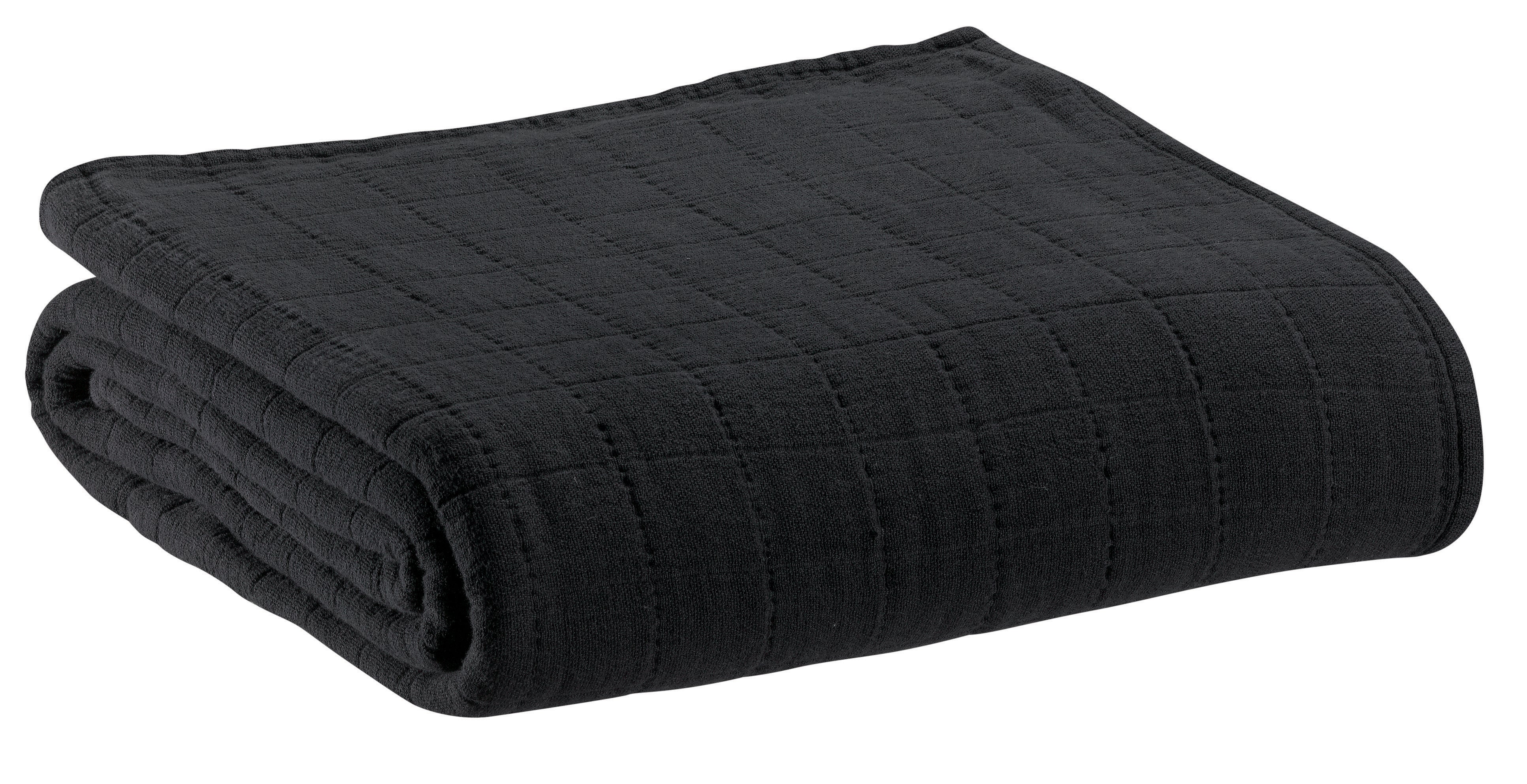 Gerecycleerd plaid Lisa Noir 140 X 200