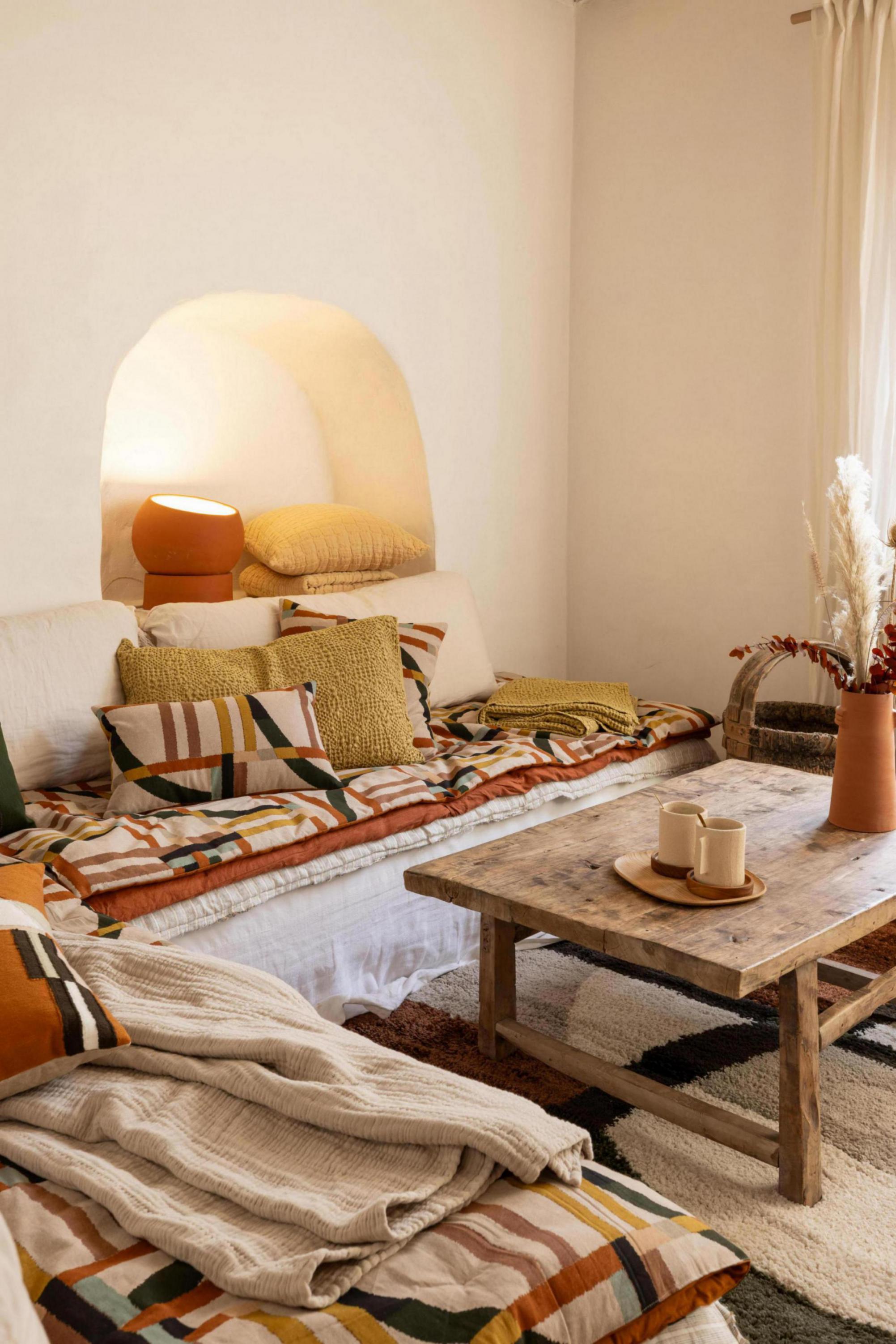 Gerecycleerde plaid Lisa Naturel 180 X 260