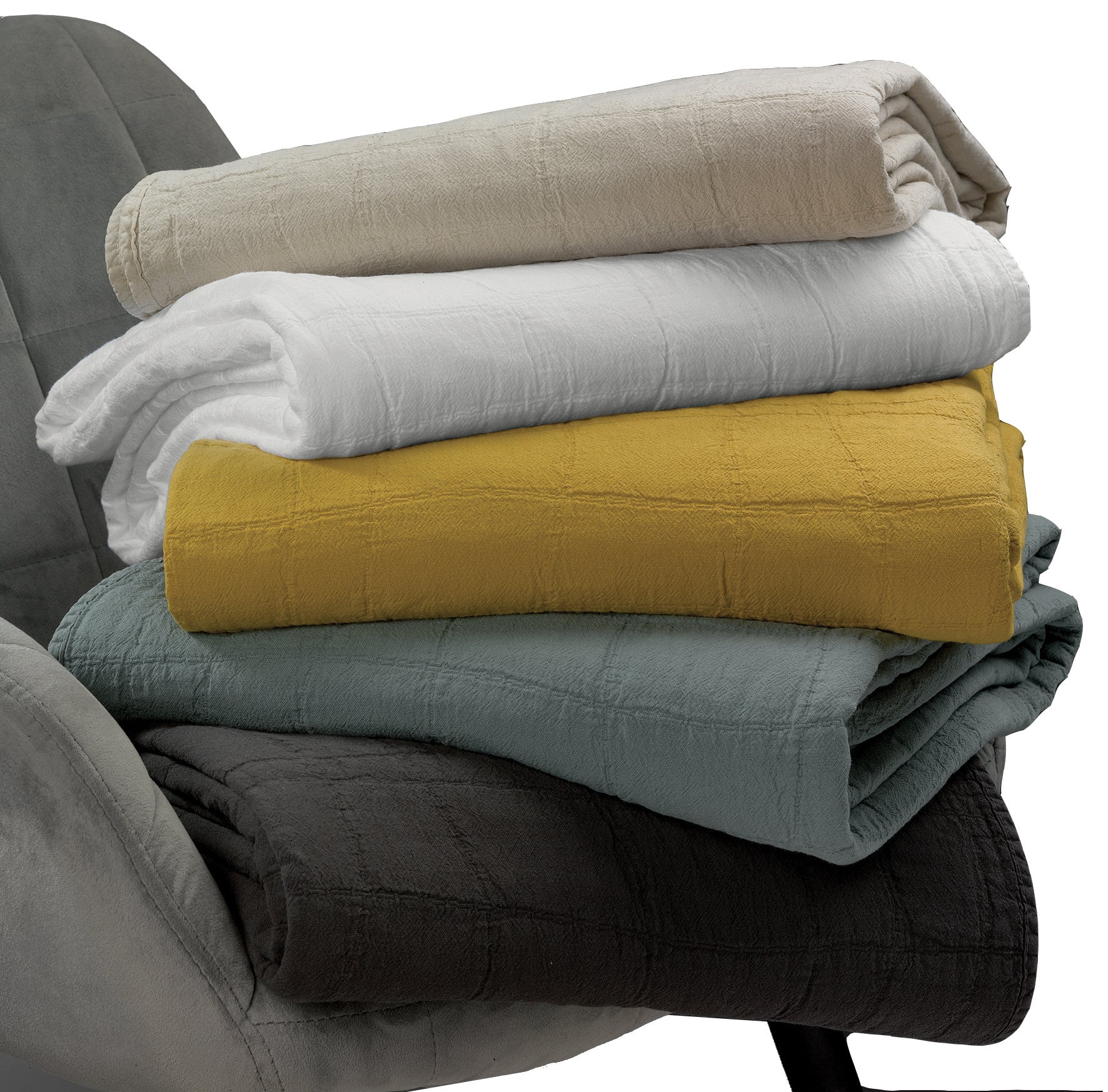 Gerecycleerde bedsprei Titou Carbone 240 X 260