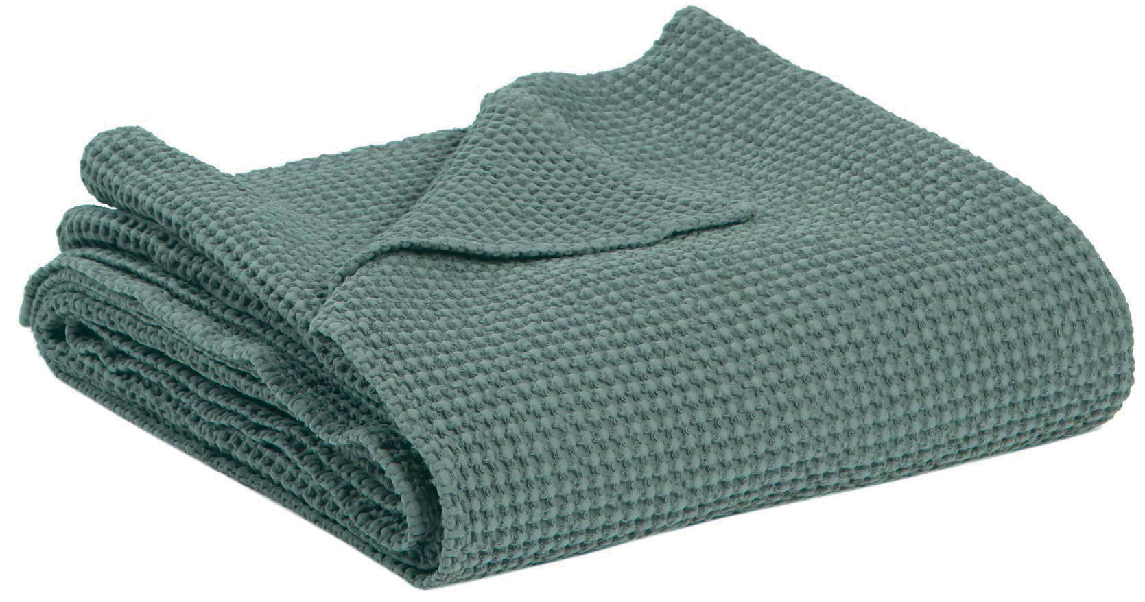 Gerecycleerd plaid Maia Vert de gris 140 X 200