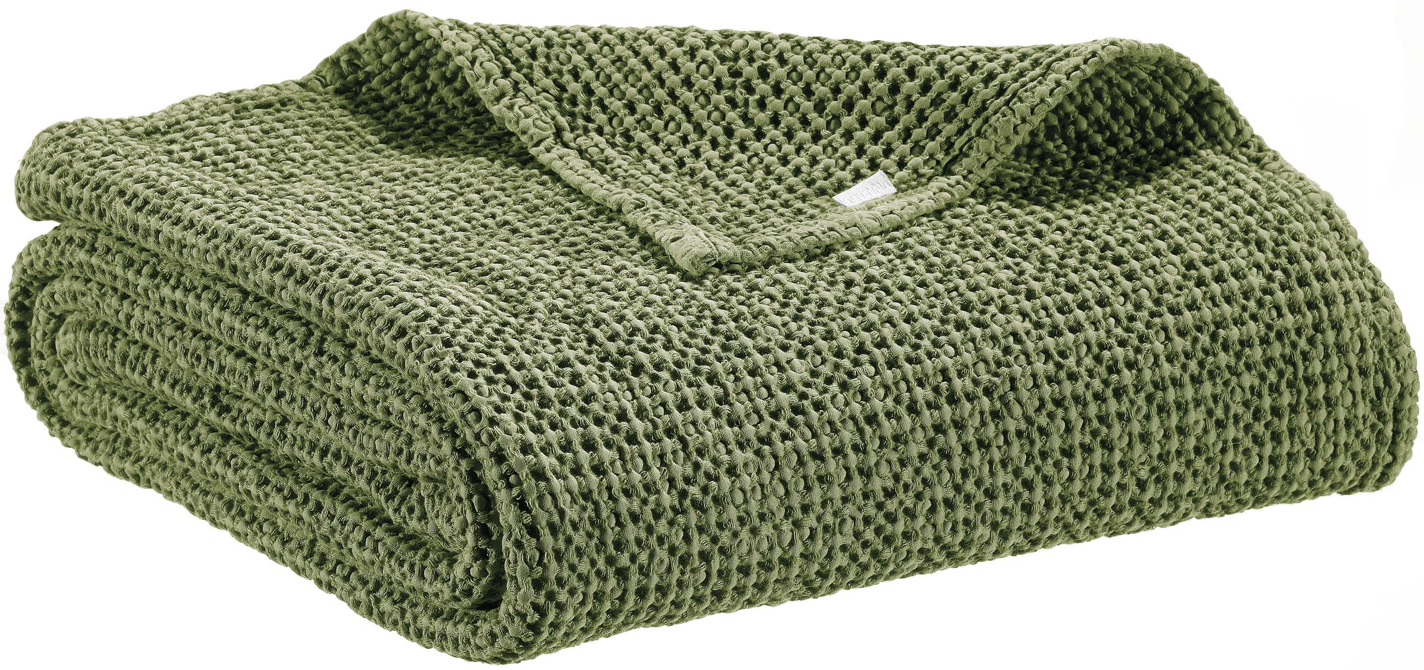 Gerecycled plaid Maia Eucalyptus 140 X 200