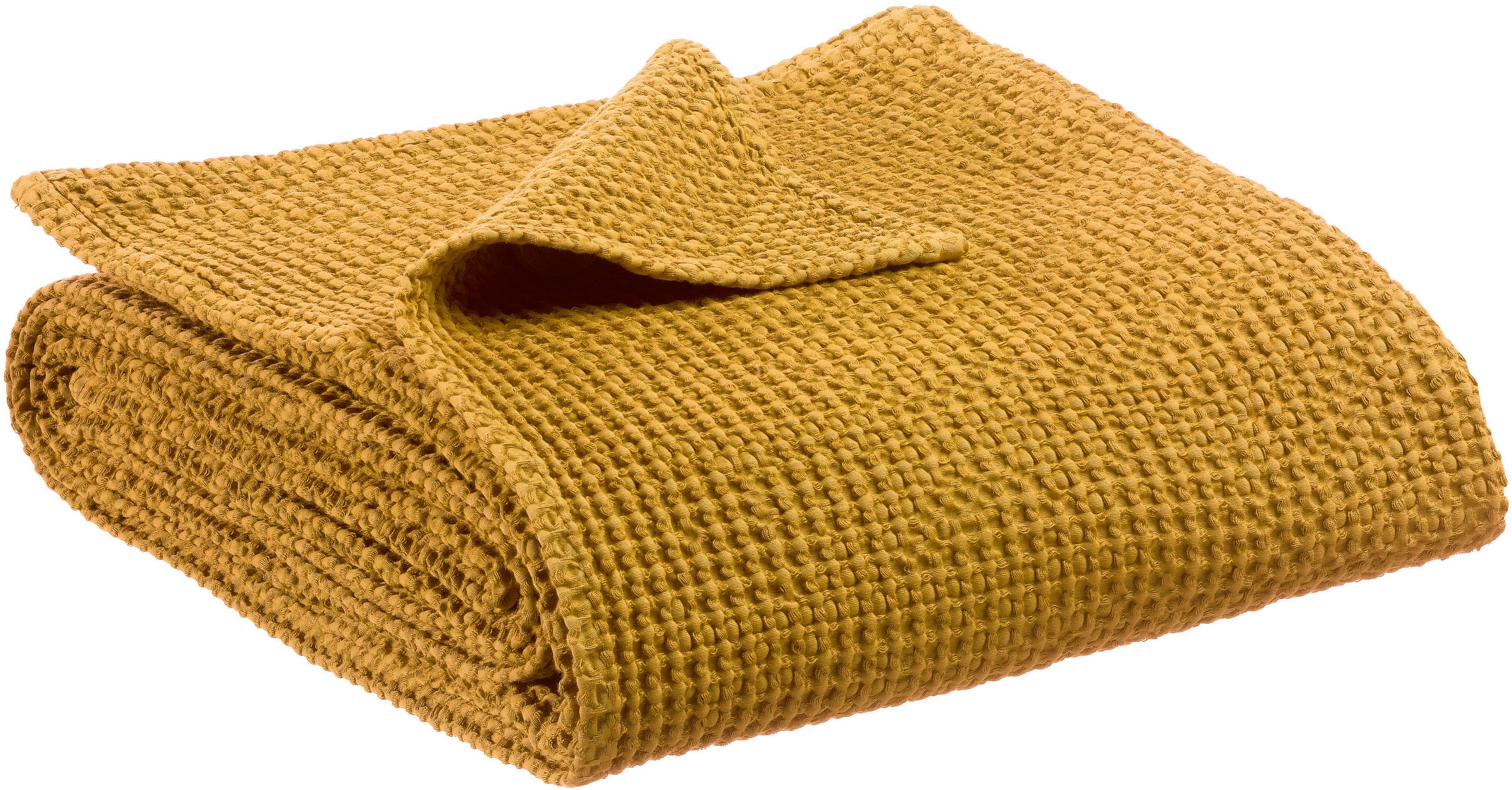 Gerecycleerd plaid Maia Safran 140 X 200