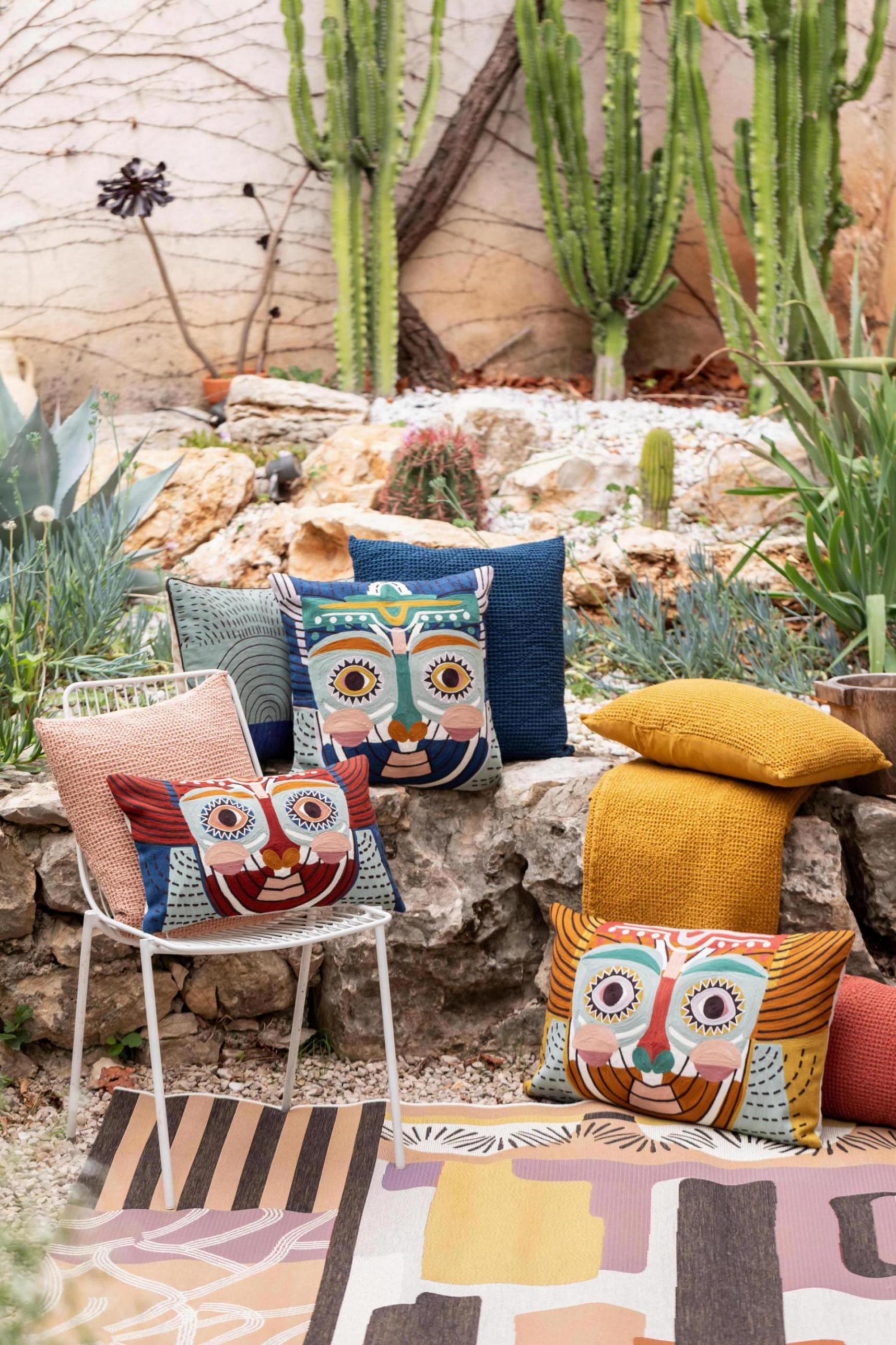 Gerecycleerd plaid Maia Safran 140 X 200