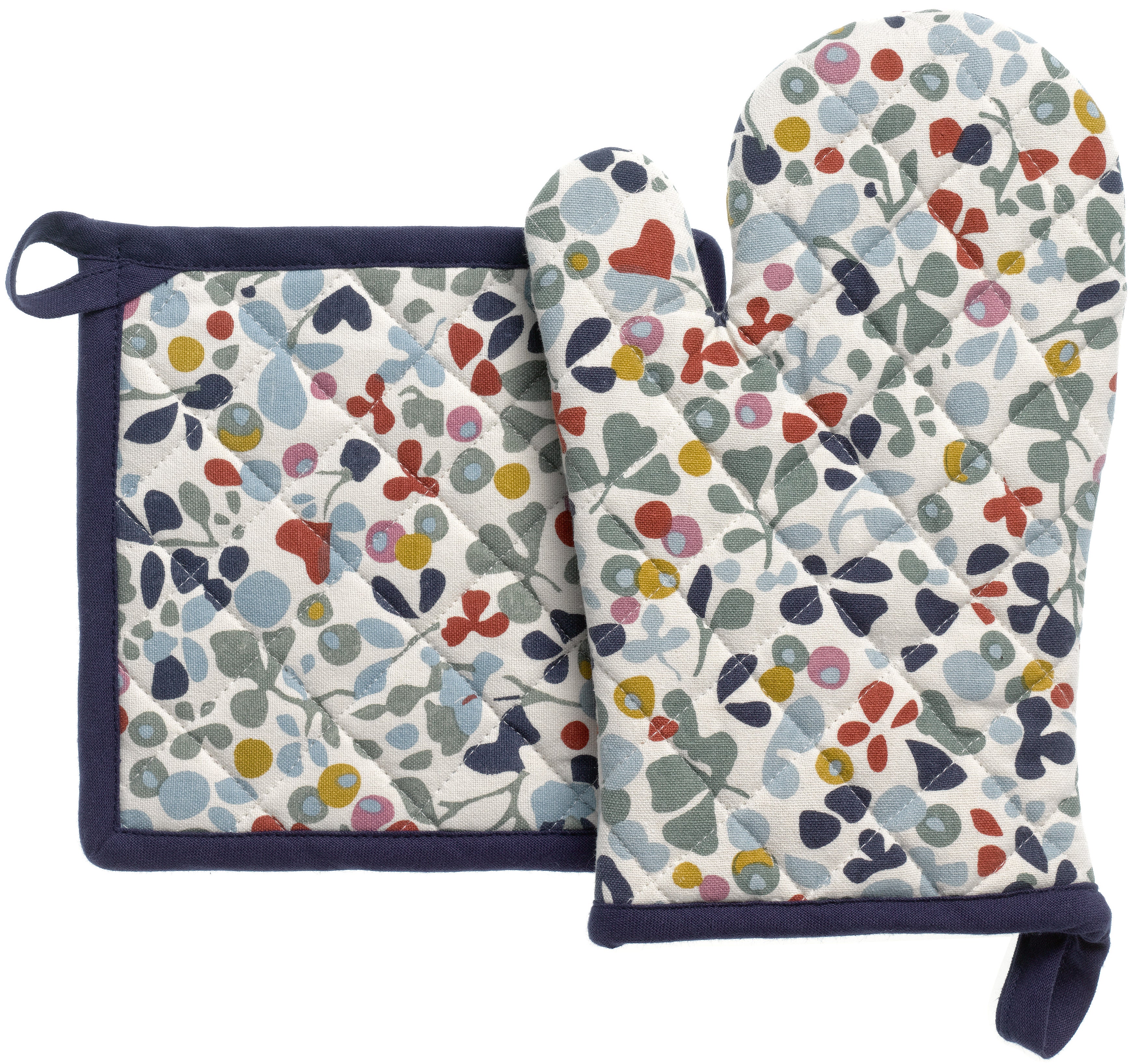 Set van gerecycleerde ovenwant/pannenlap Greta Multico 18 X 28