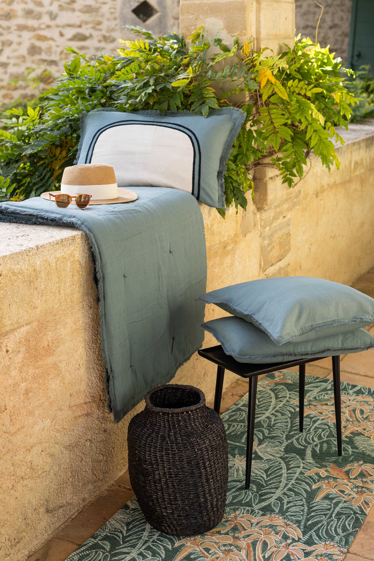 Effen plaid Laly Prusse 135 X 200