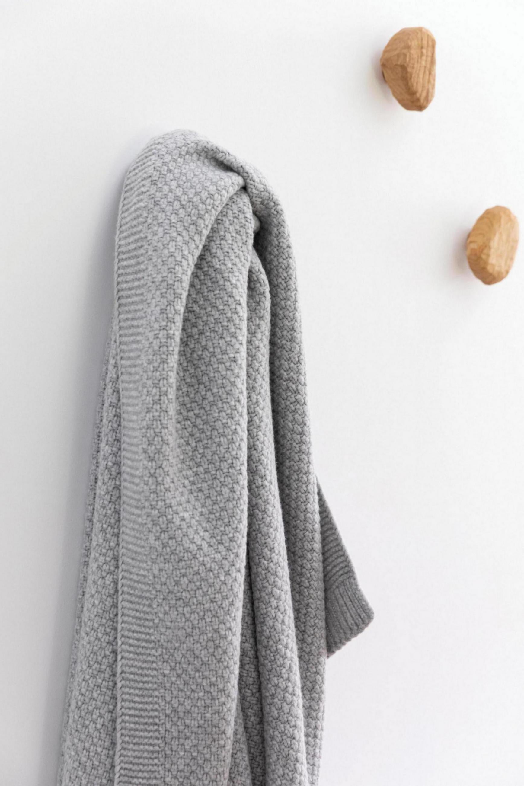 Gebreide gerecycleerde plaid Danilo Perle 130 X 160