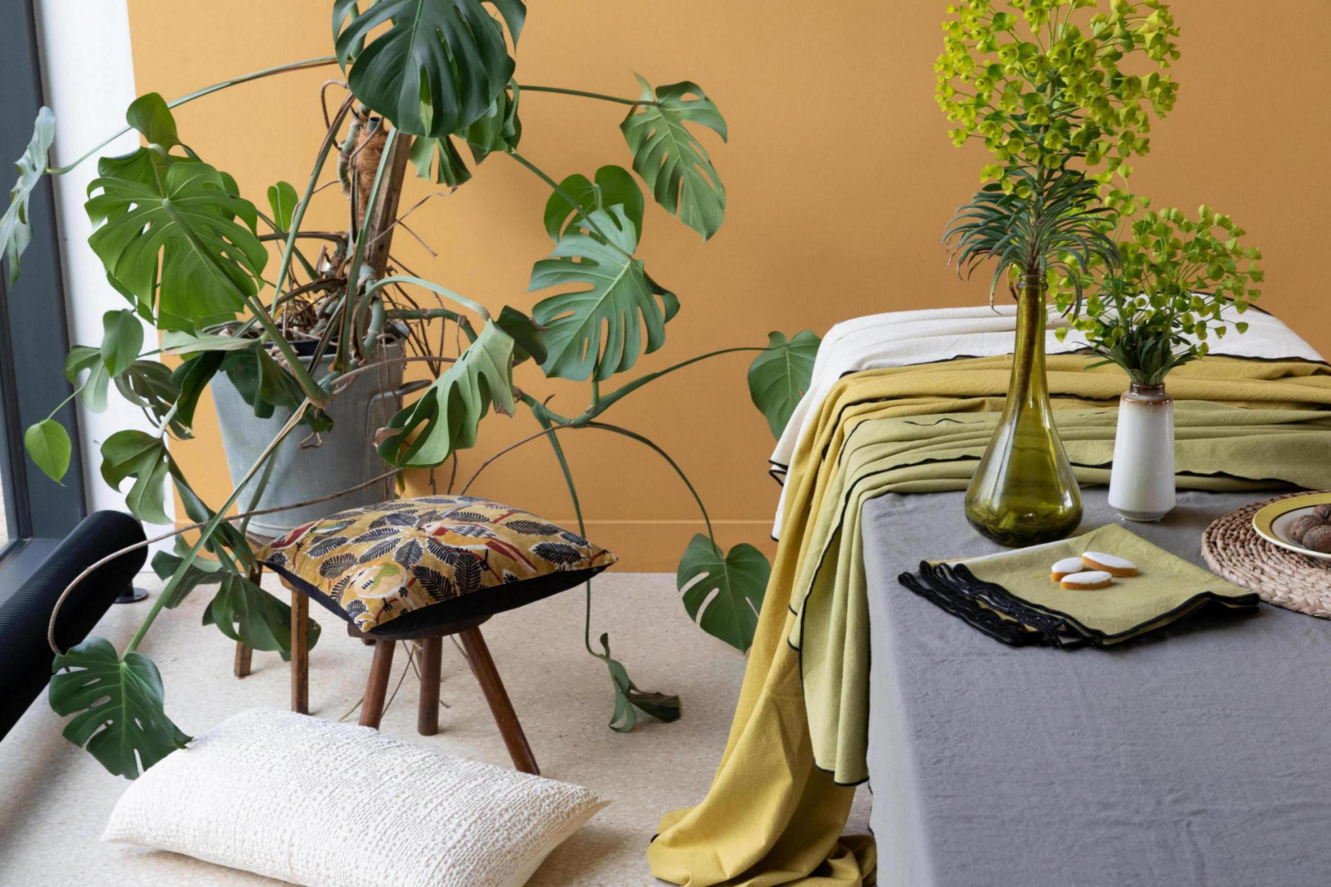 Gerecycleerd tafelkleed Grace Ficelle 140 X 140