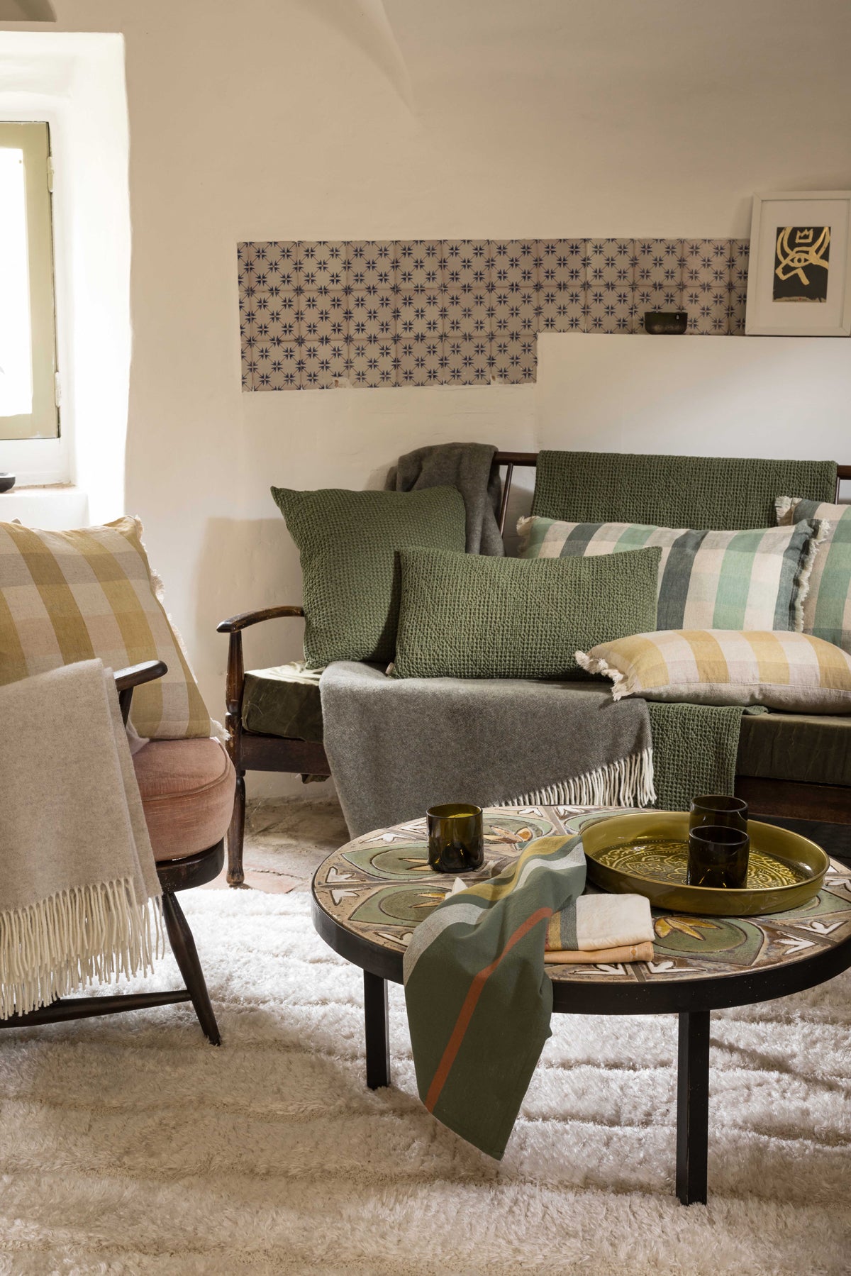 Gerecyclede plaid Maia Eucalyptus 260 X 260