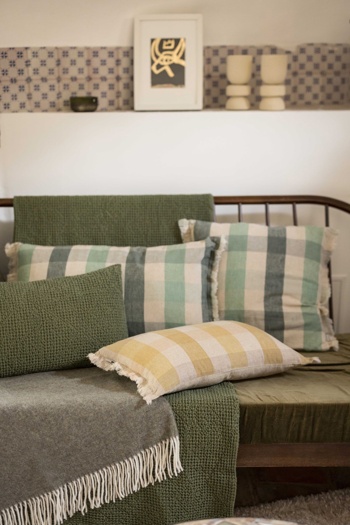 Gerecyclede plaid Maia Eucalyptus 260 X 260