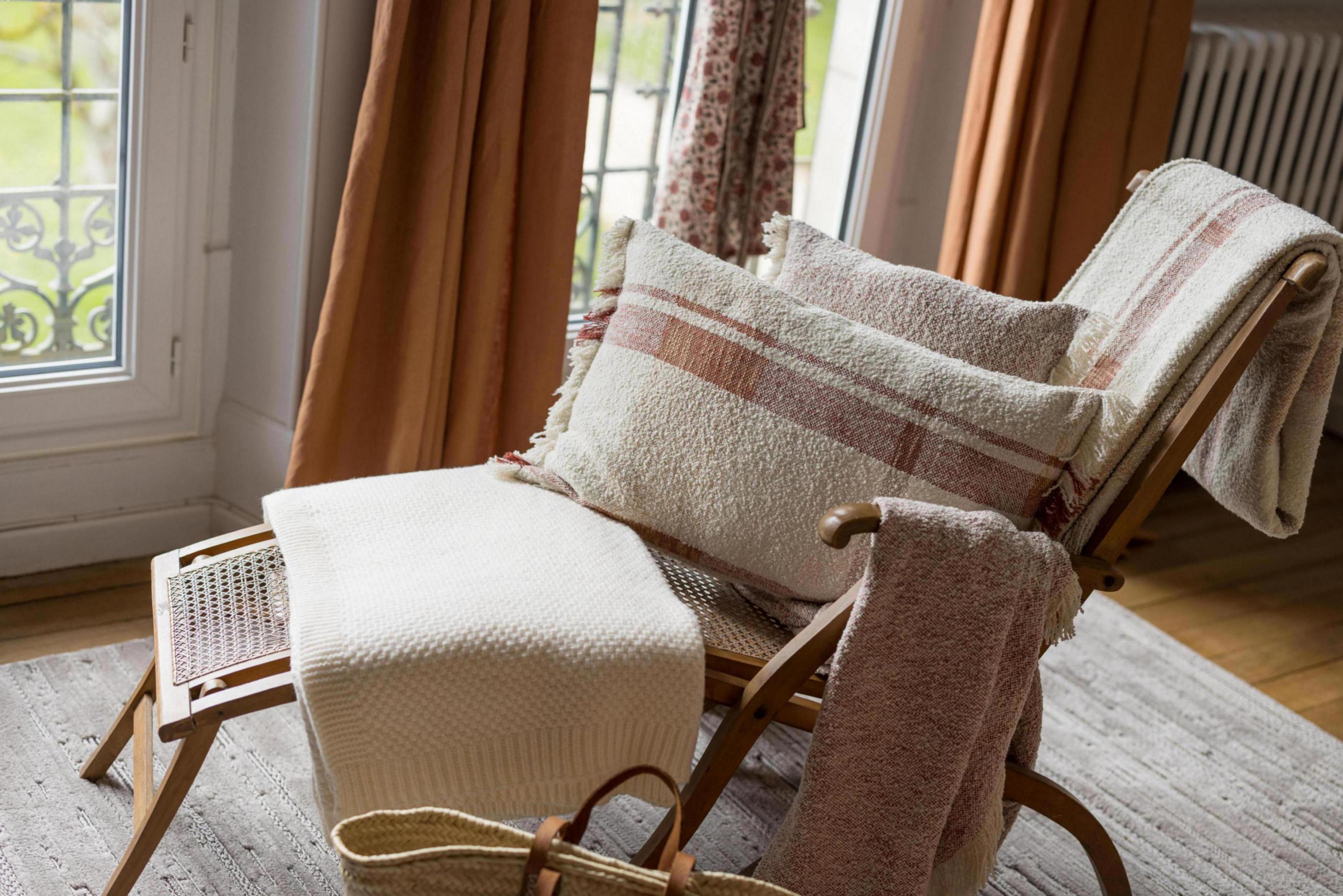 Jacquard plaid Jane Multico sienne 130 X 160