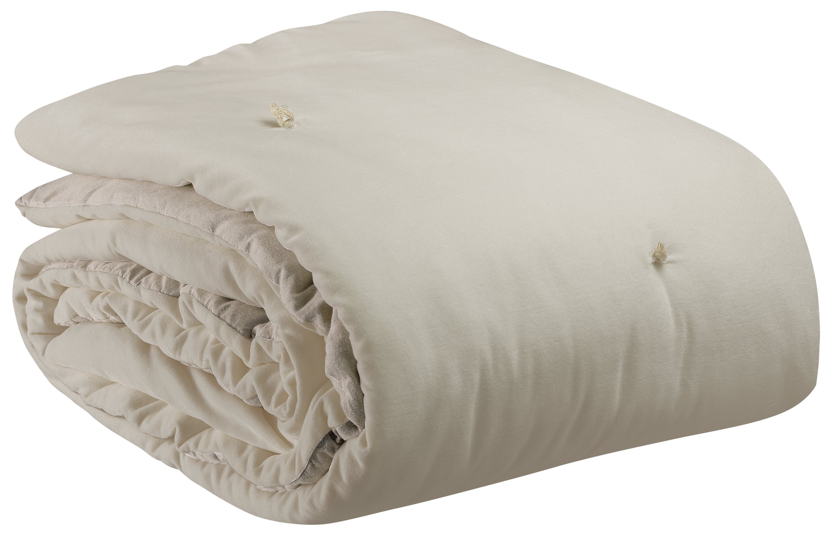 Plaid met geknoopte punten Elise Grège 140 X 200