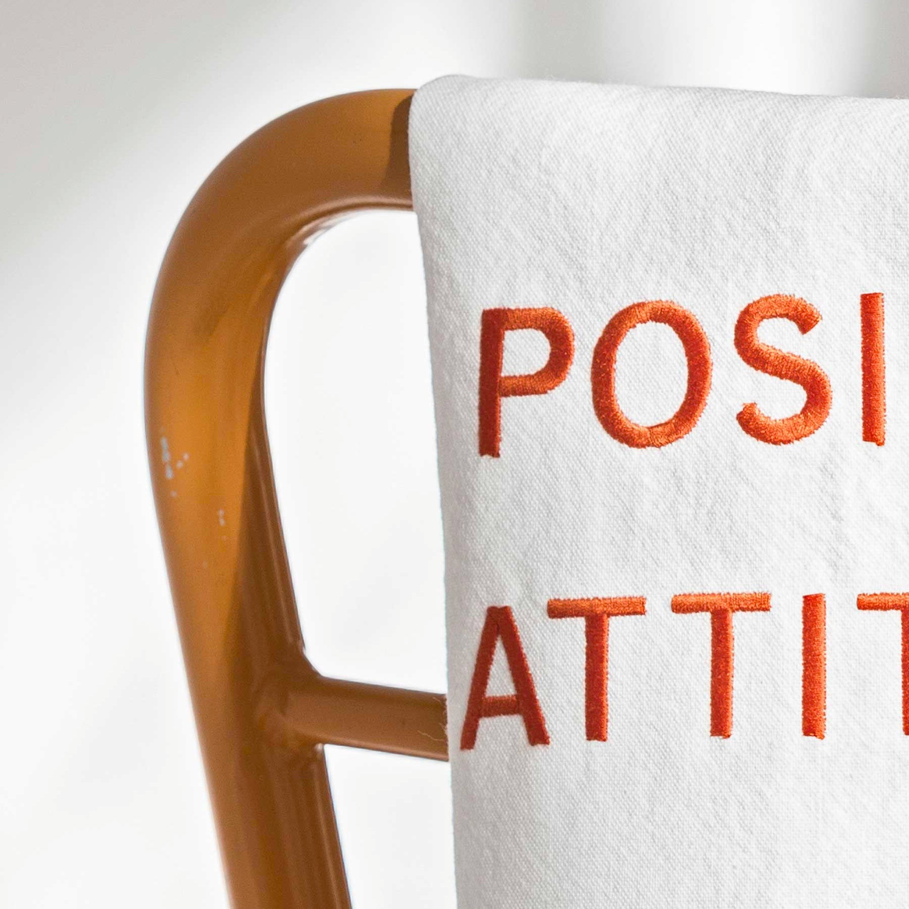 Theedoek Positive Attitude Blanc 80 X 50
