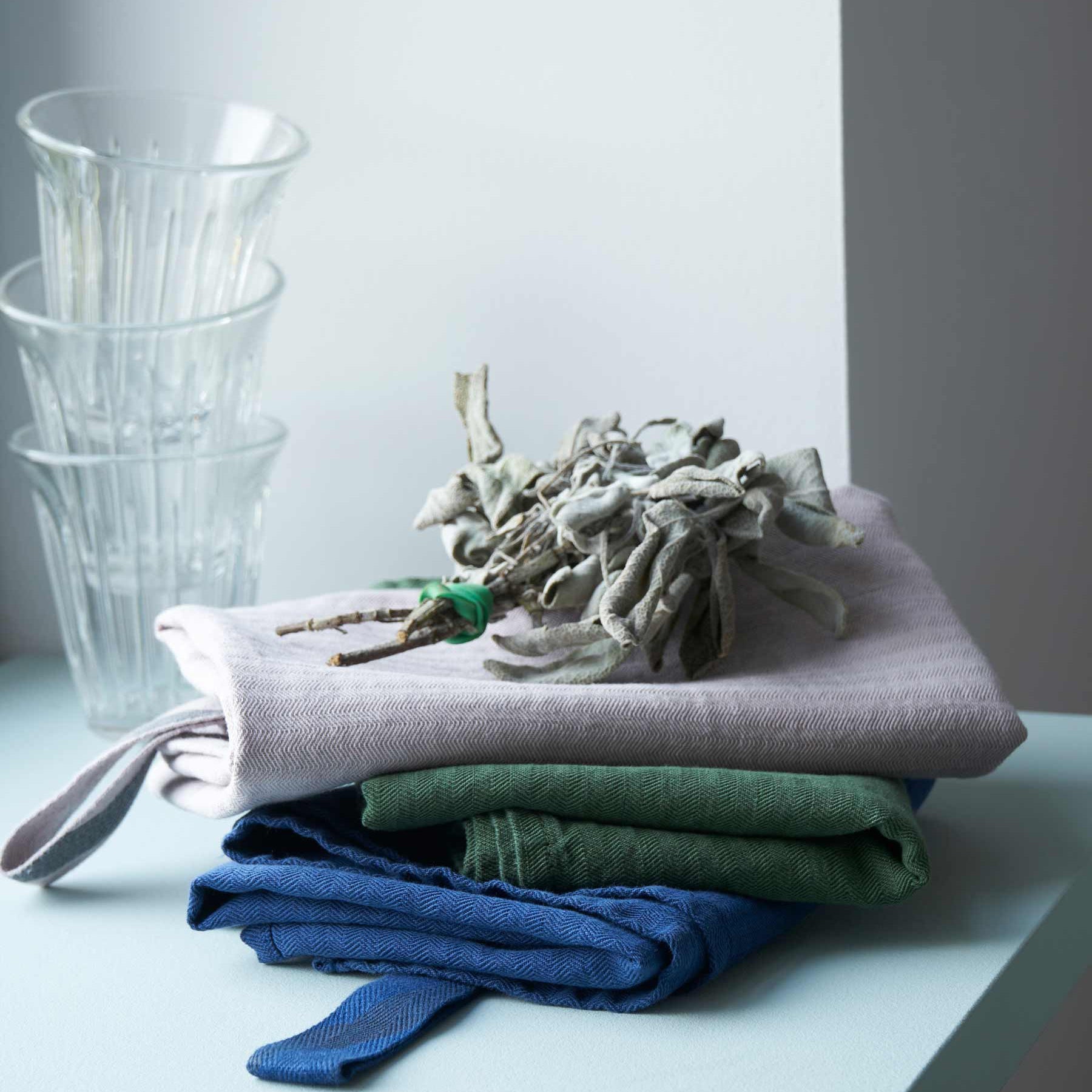 Theedoek Marcel Indigo 70 X 50