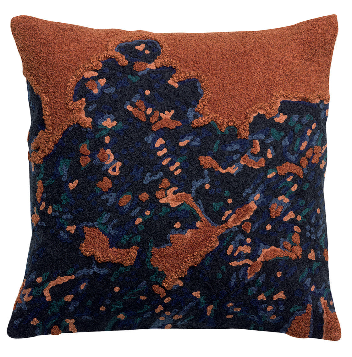 Geborduurd kussen Mara Ginger 45 X 45
