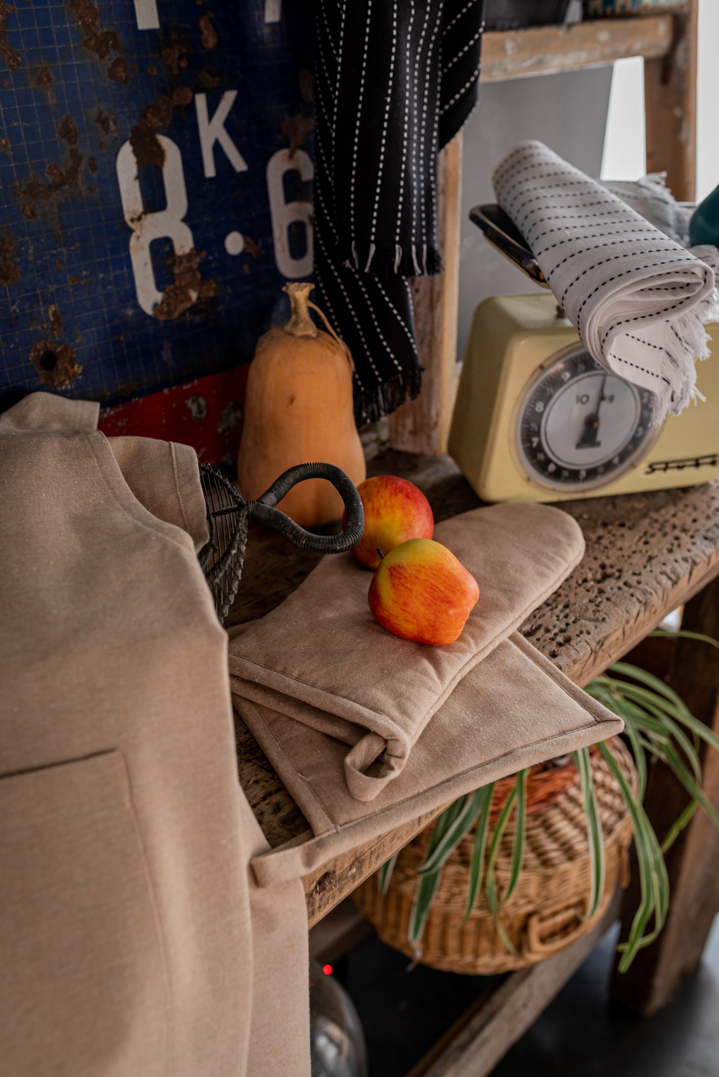 Gerecycleerde ovenwant en pannenlap Jona Naturel 15 X 30
