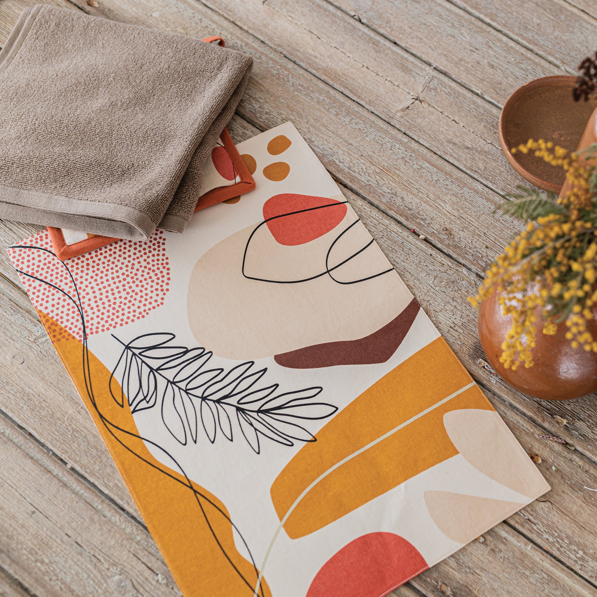 Handdoek met oogje Curl Tabac 50 X 50