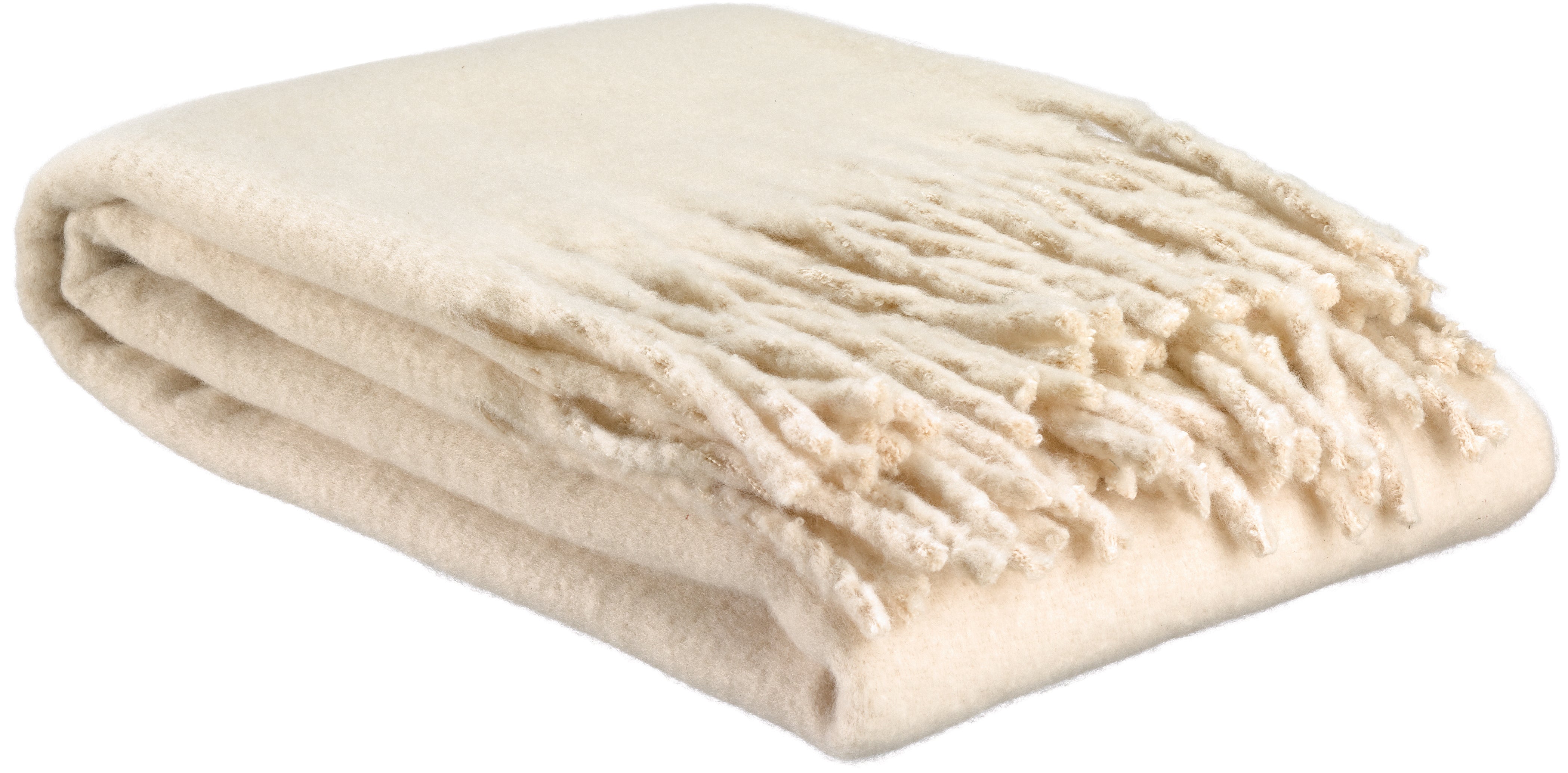 Effen gerecycleerd plaid Isabel Neige 130 X 160