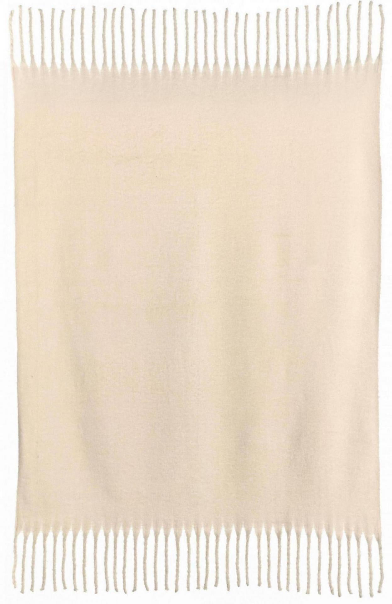 Effen gerecycleerd plaid Isabel Neige 130 X 160