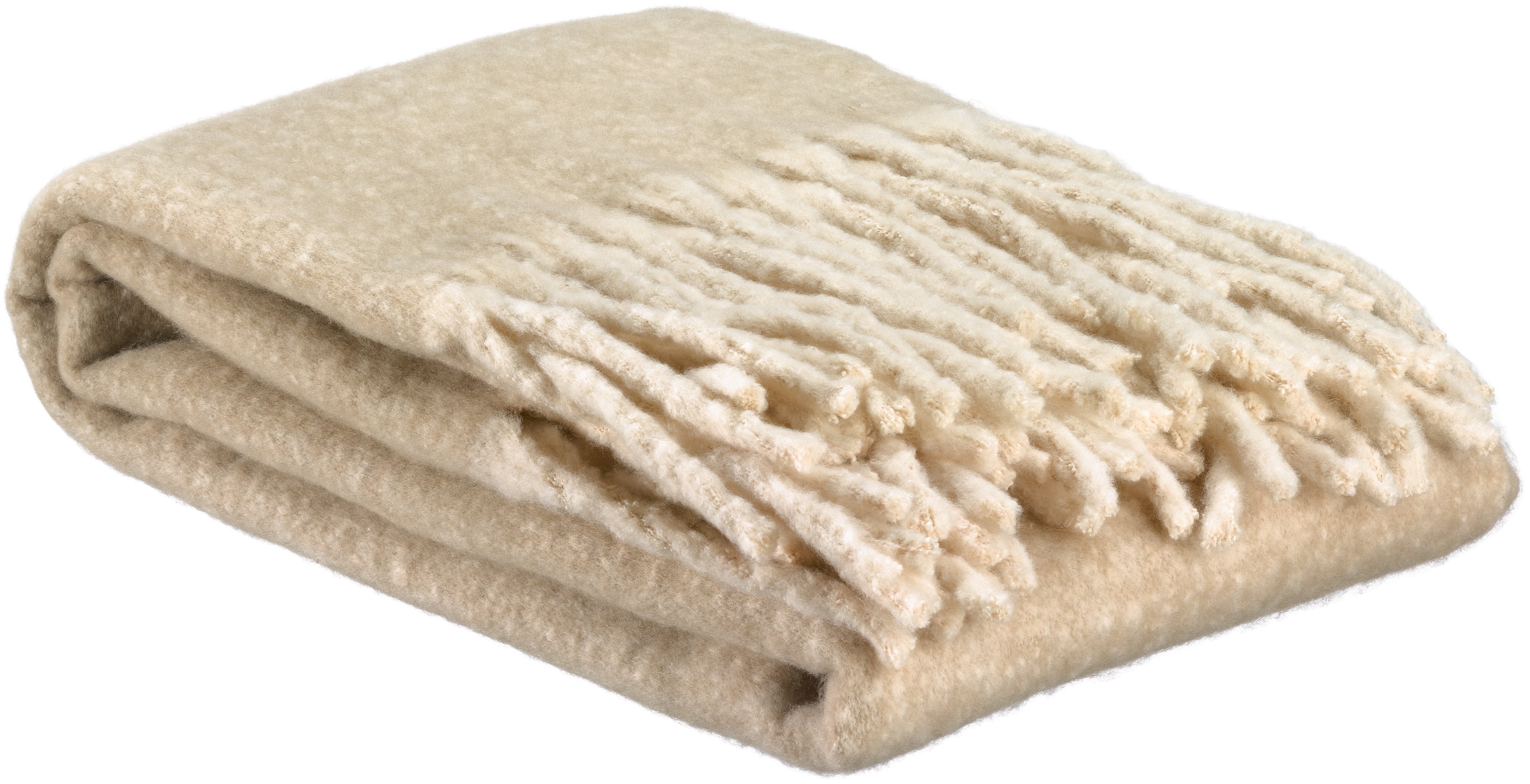 Gerecycled effen plaid Isabel Naturel 130 X 160