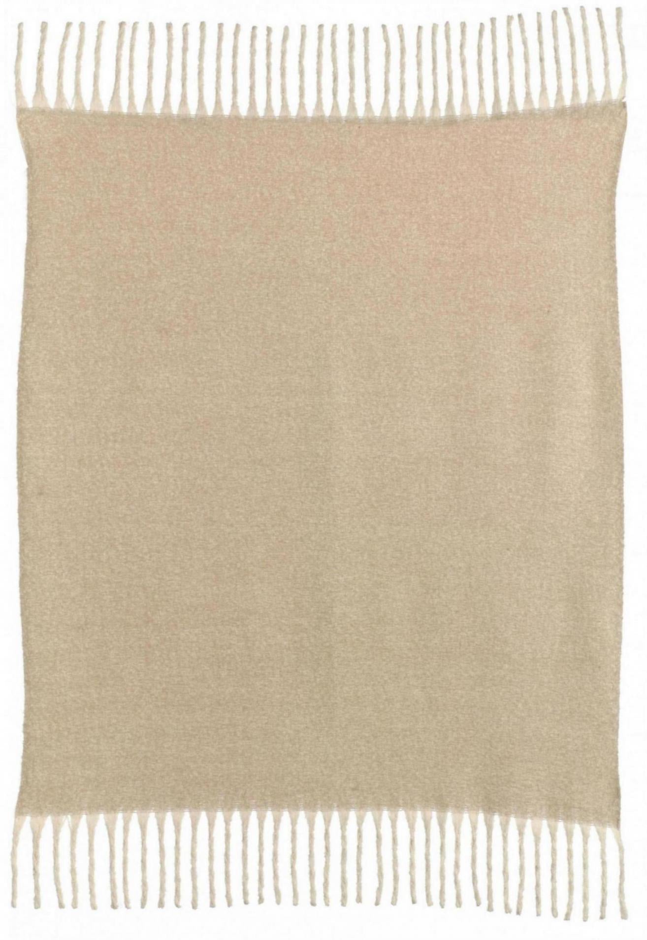 Gerecycled effen plaid Isabel Naturel 130 X 160