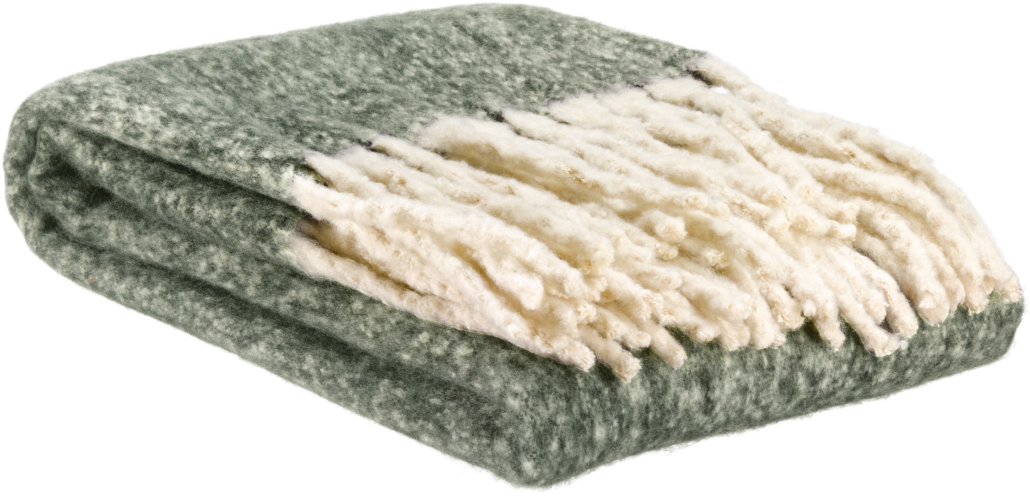 Gerecycled effen plaid Isabel Olive 130 X 160