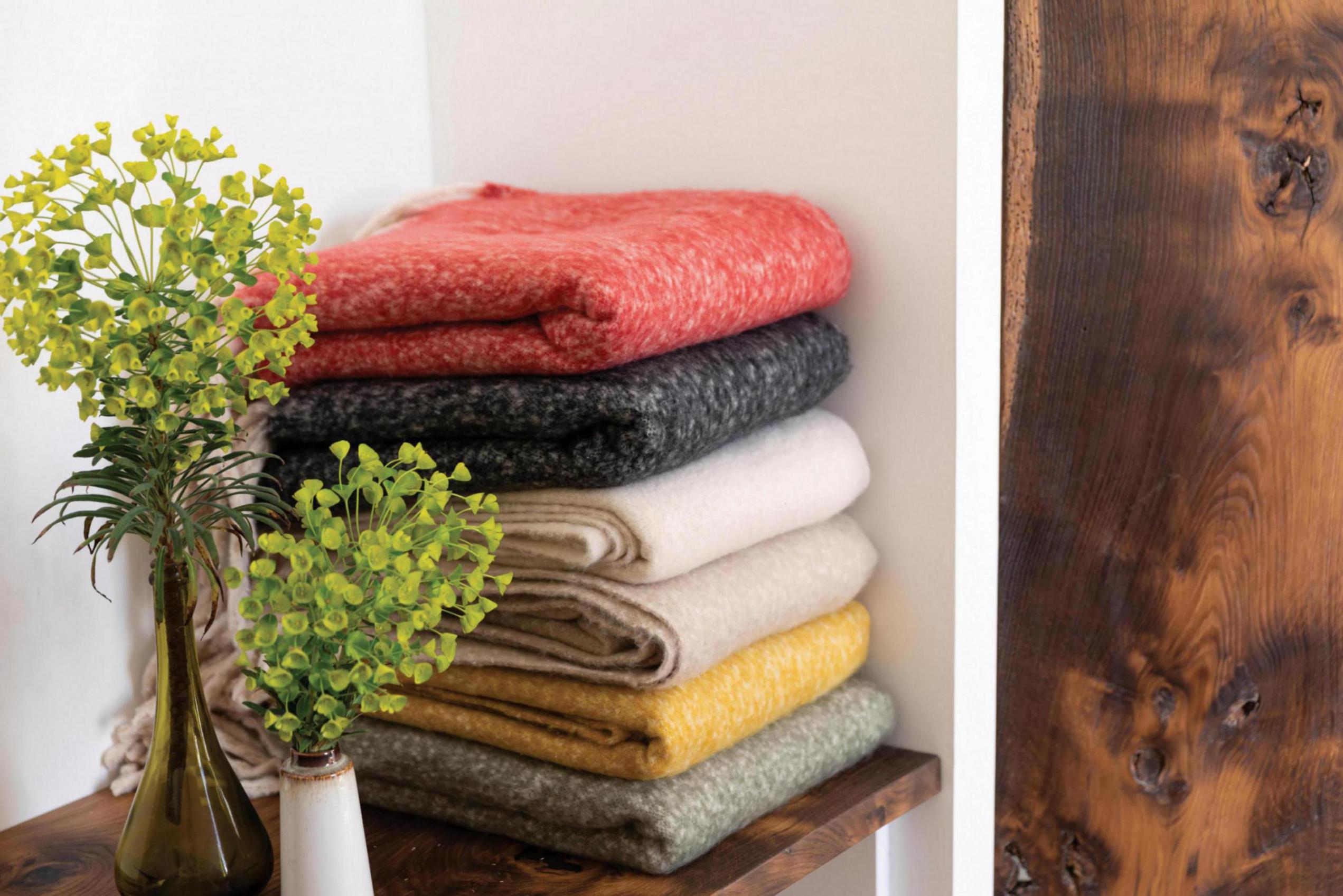 Effen gerecycleerd plaid Isabel Mirabelle 130 X 160