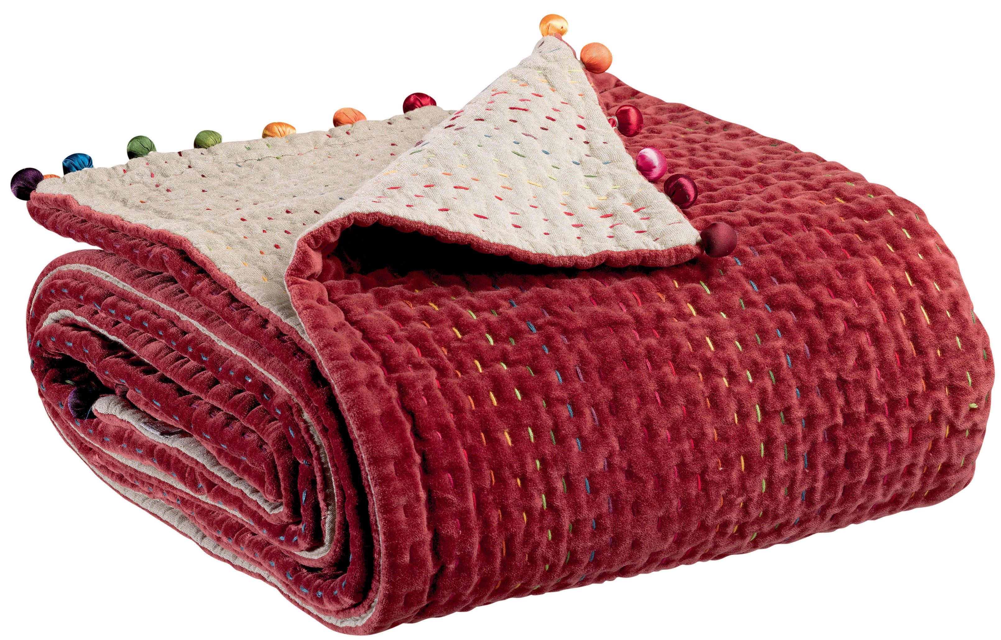 Effen plaid Gastounet Tomette 140 X 200