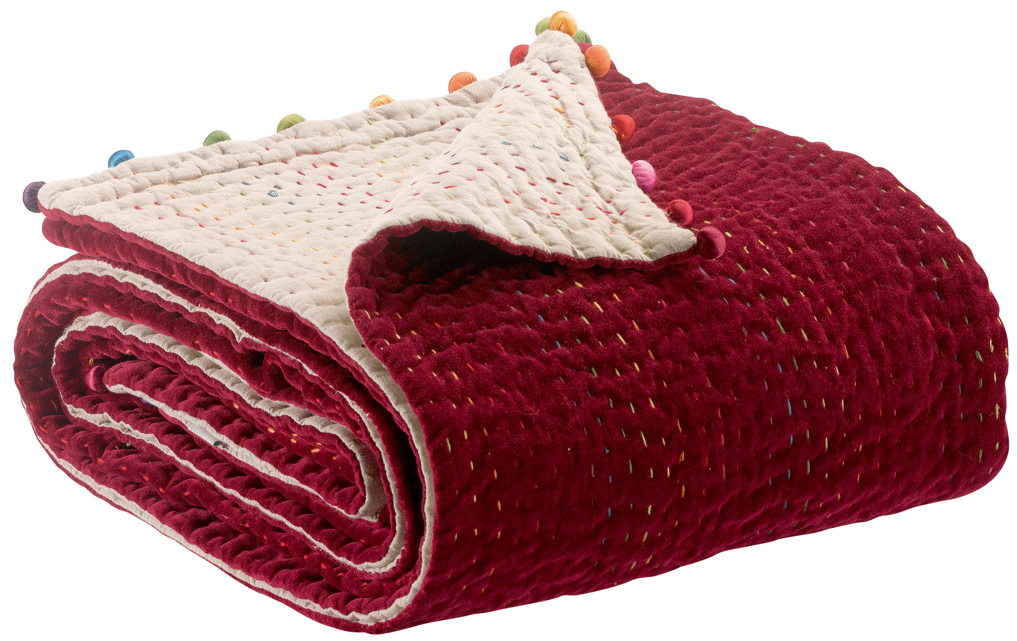 Effen plaid Gastounet Griotte 140 X 200