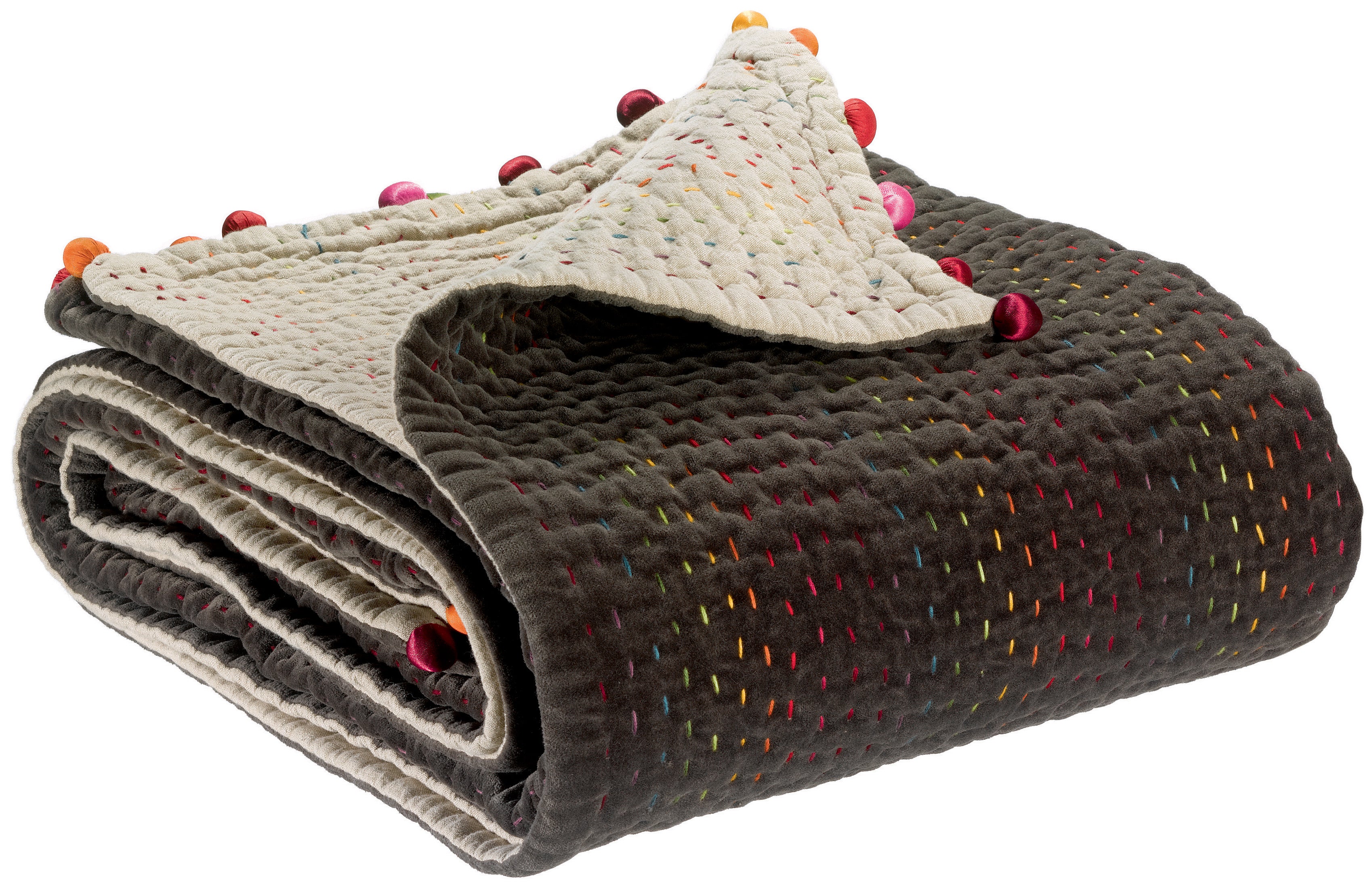 Effen plaid Gastounet Cacao 140 X 200