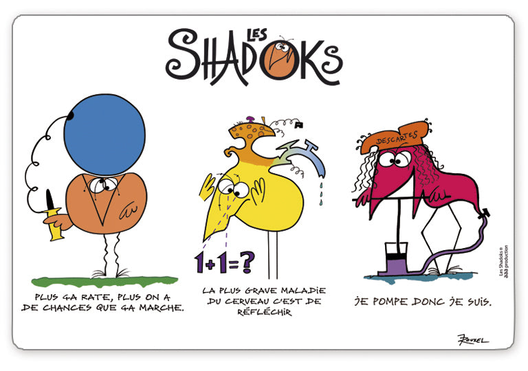 Placemat Shadoks 3 devises Assortis 30 X 45