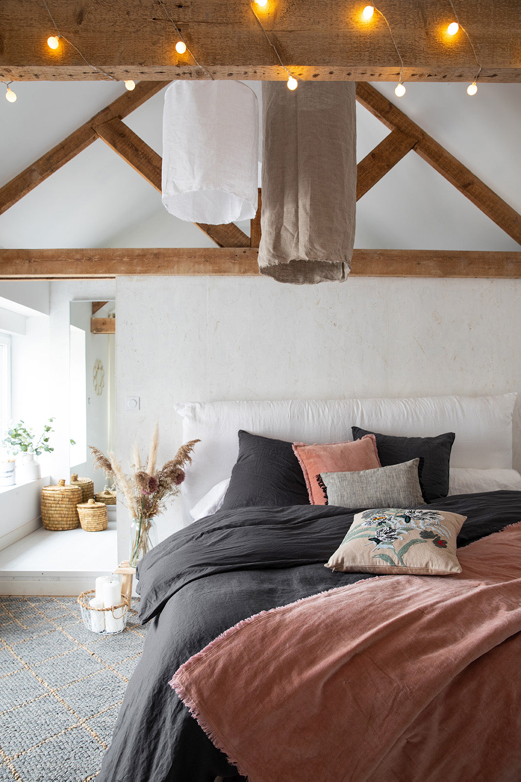 Effen plaid Fara Pink 135 X 200