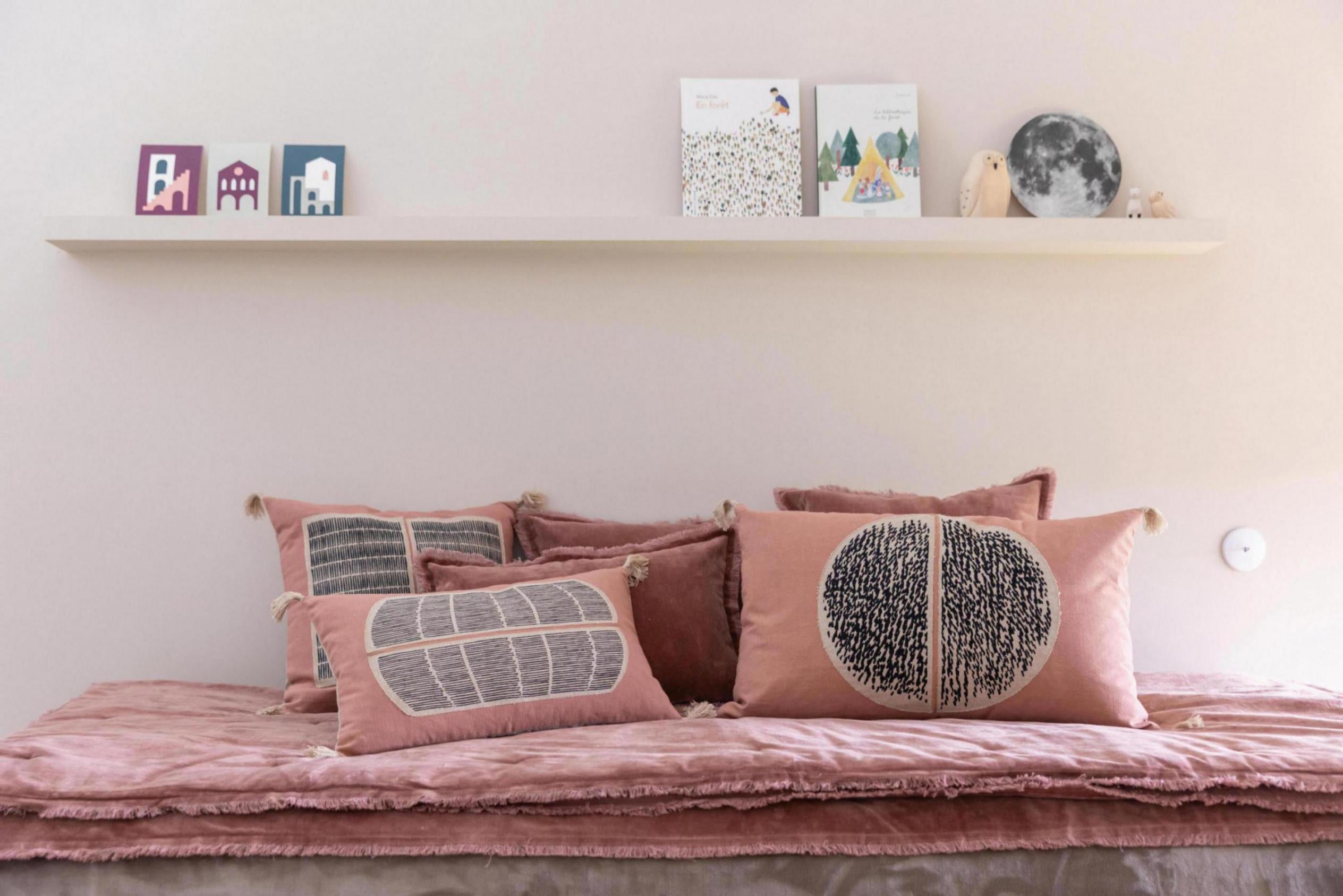 Effen plaid Fara Bois de rose 135 X 200