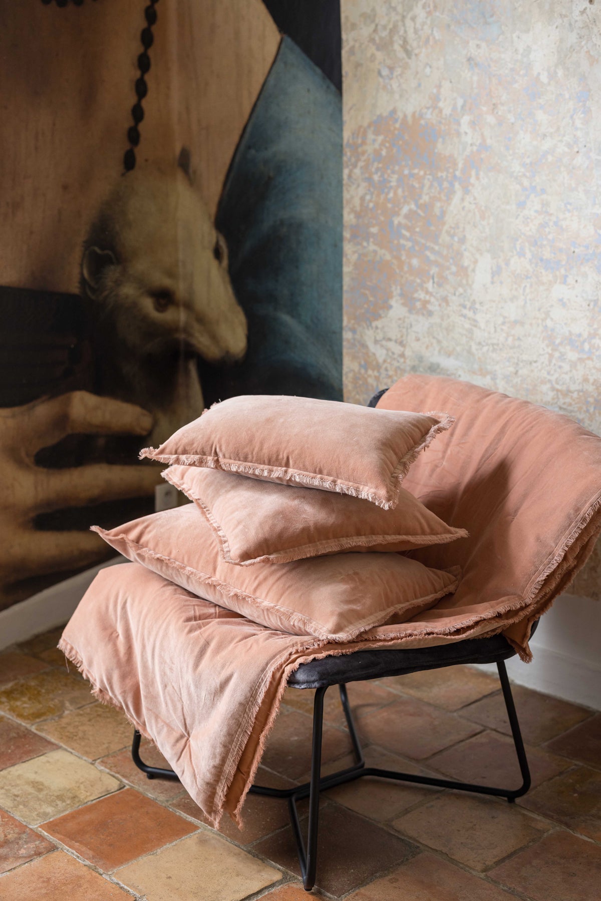 Effen plaid Fara Dragée 135 X 200