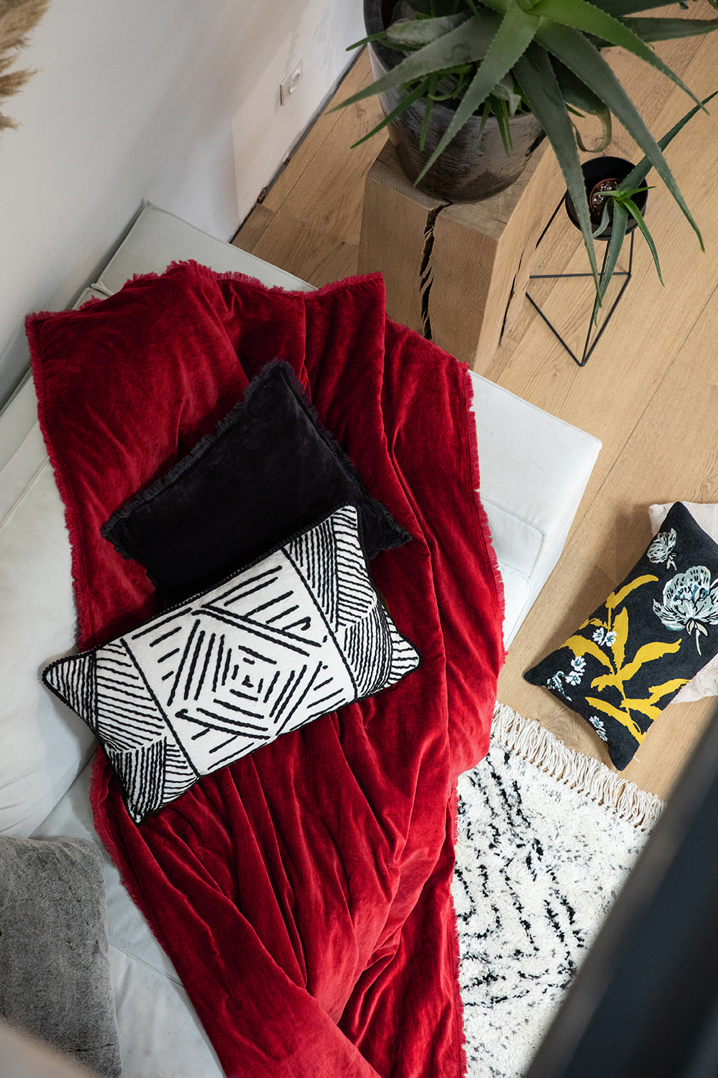 Effen plaid Fara Rubis 135 X 200