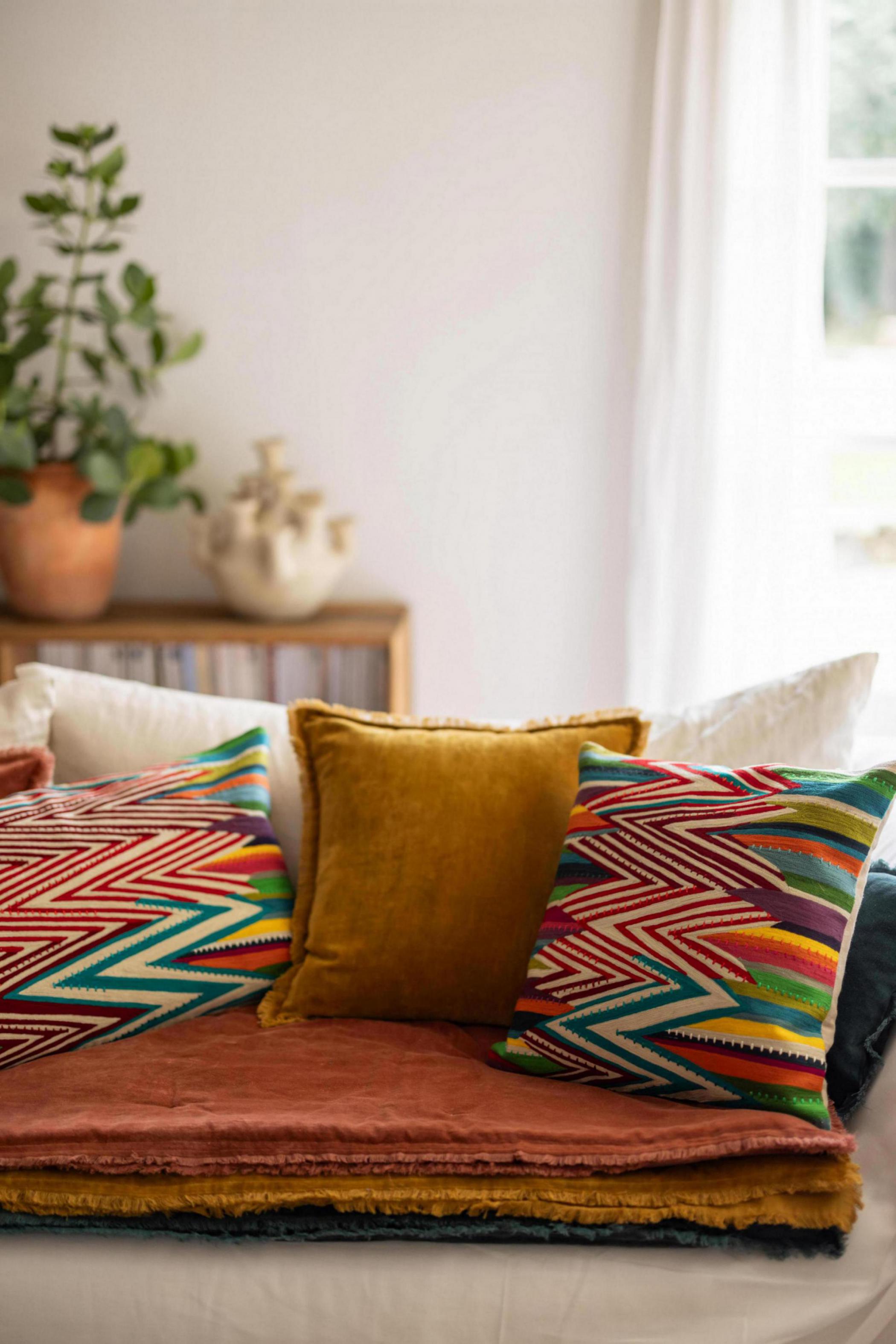 Effen plaid Fara Sienne 135 X 200