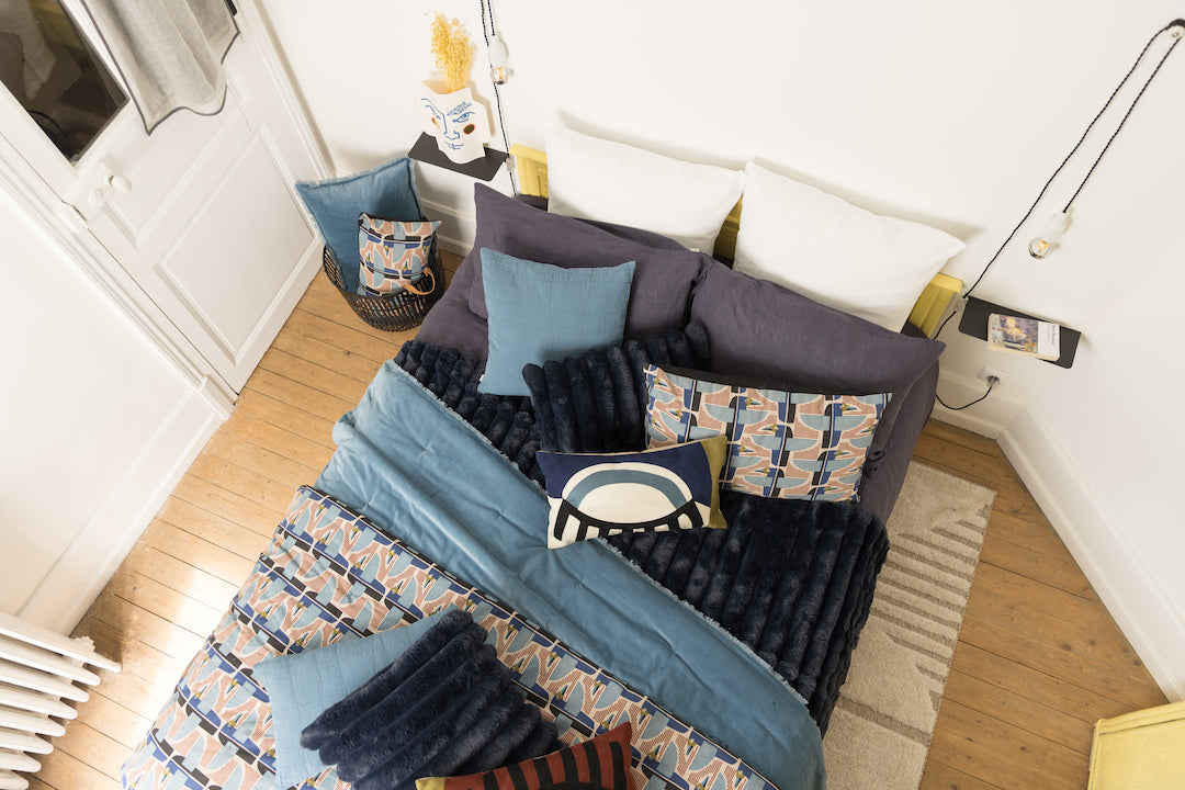 Effen plaid Fara Acier 135 X 200