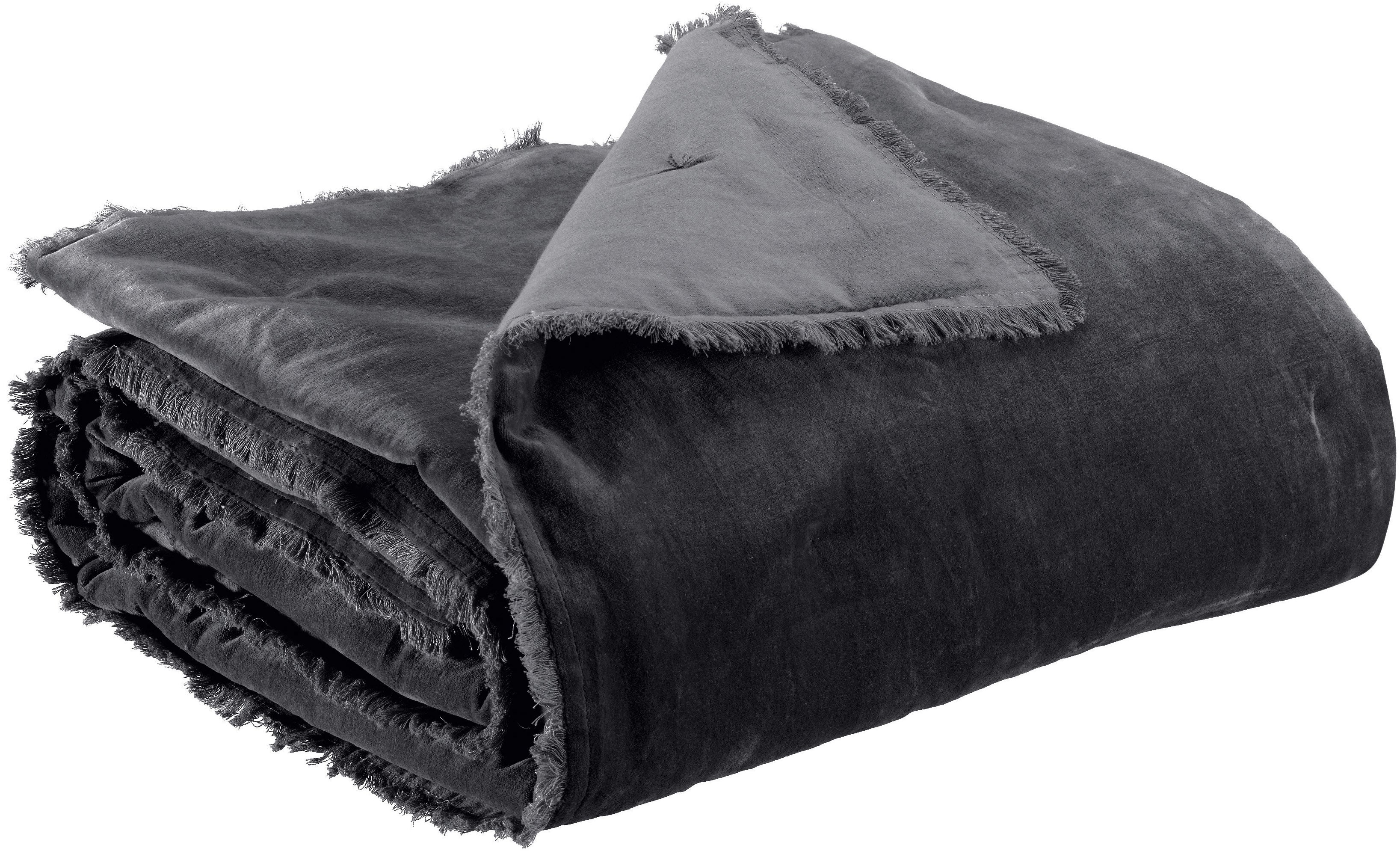 Effen plaid Fara Caviar 135 X 200