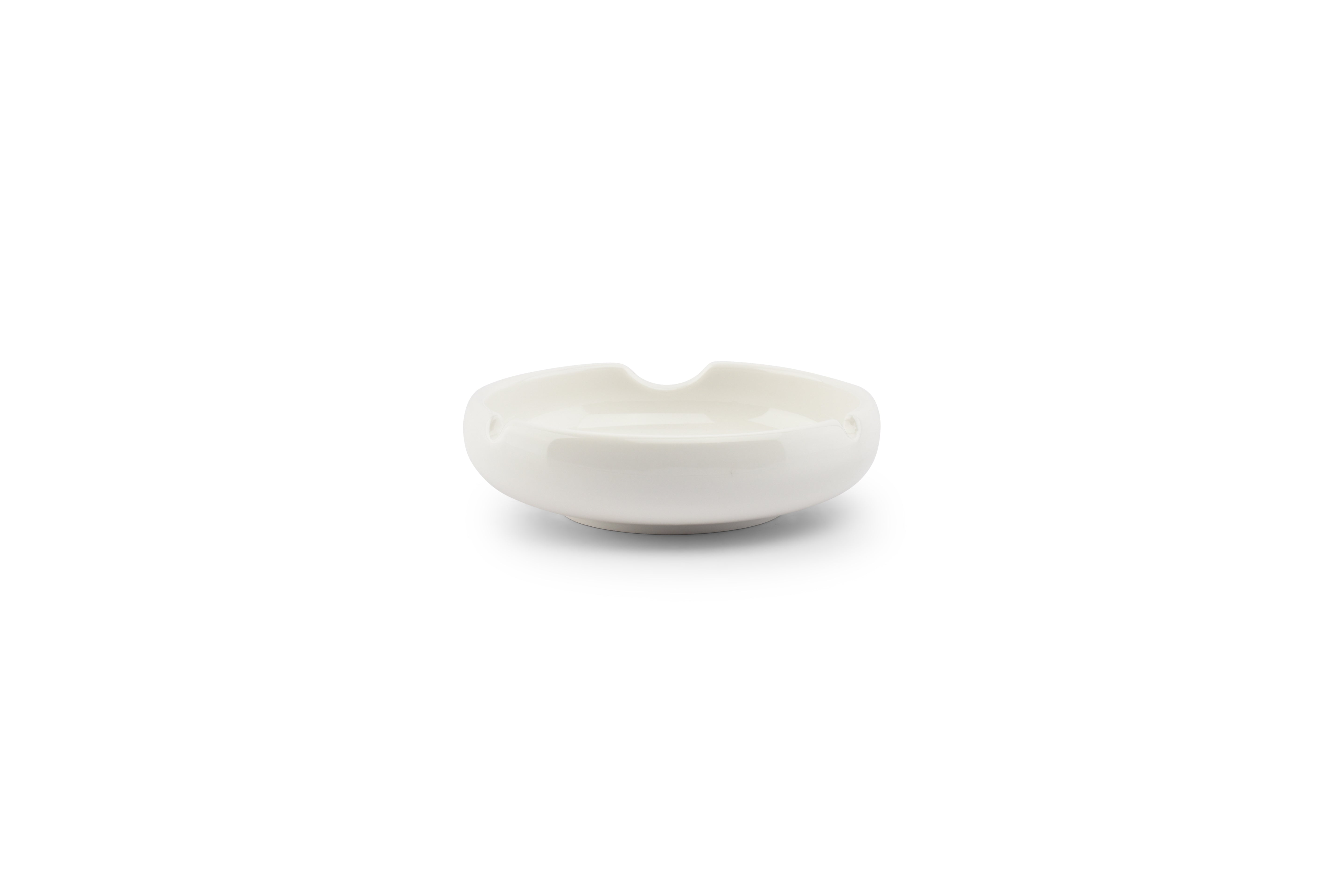 Asbak 12xH3,5cm porselein wit Smoke