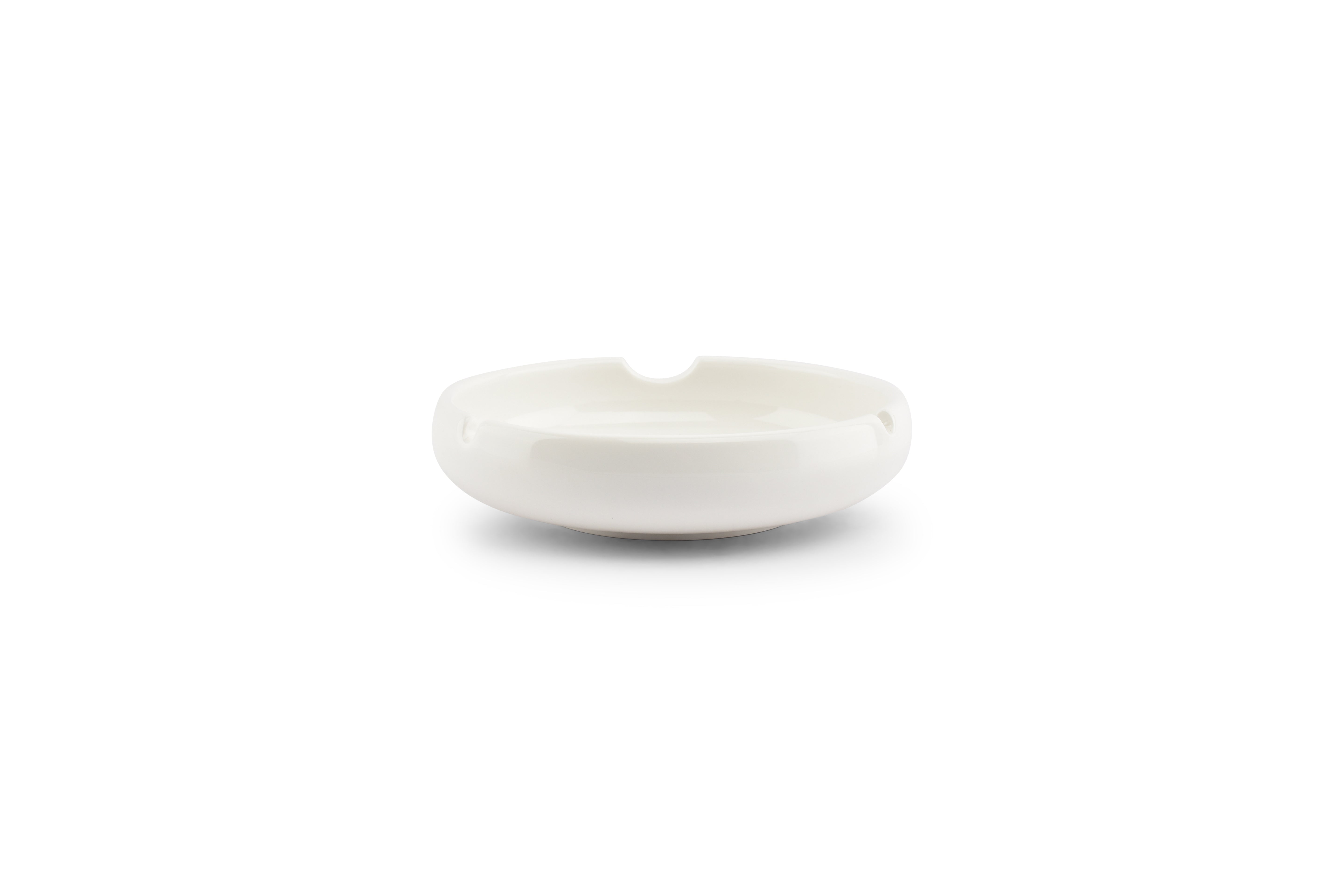 Asbak 14,5xH4cm porselein wit Smoke