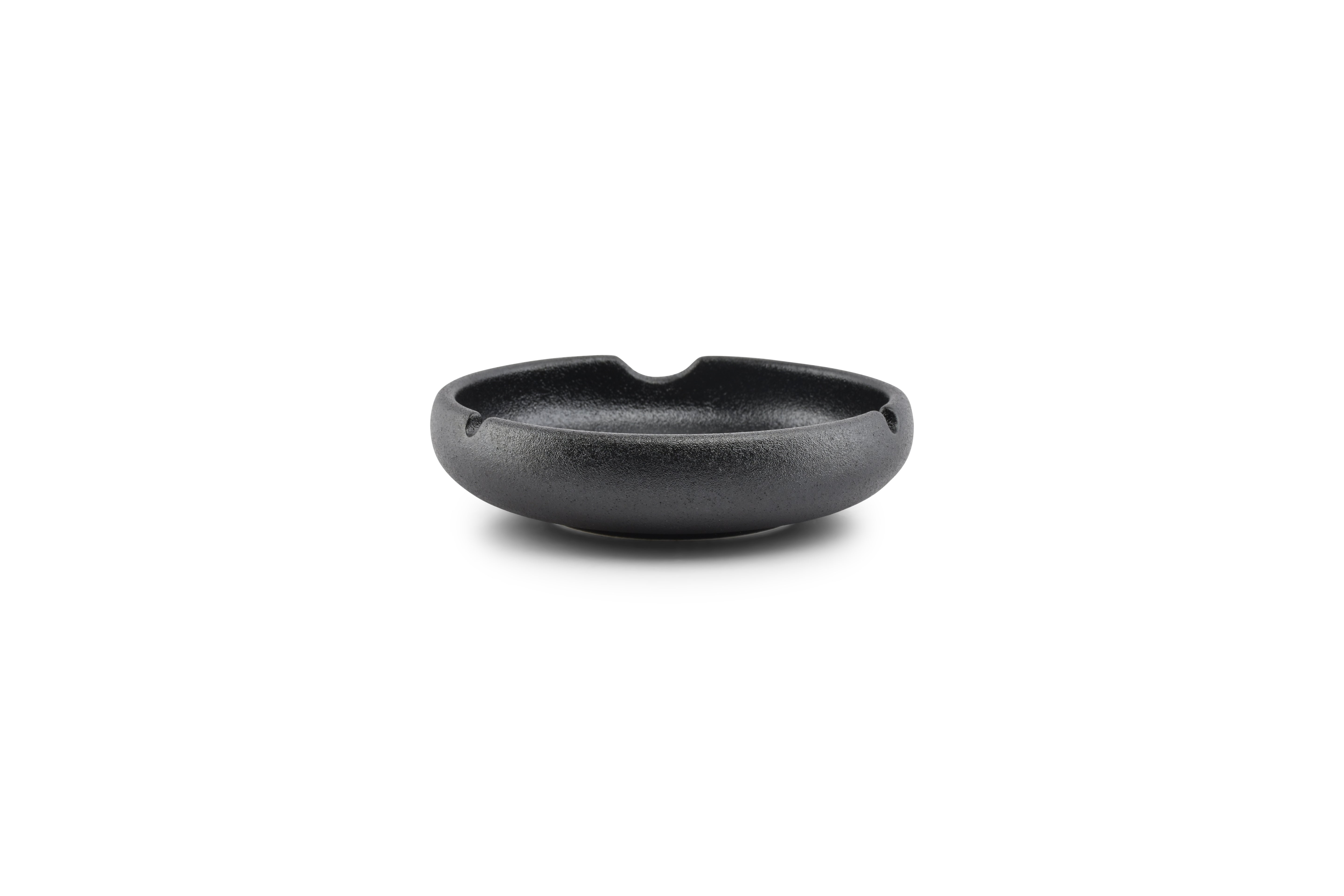 Asbak 14,5xH4cm porselein zwart Smoke