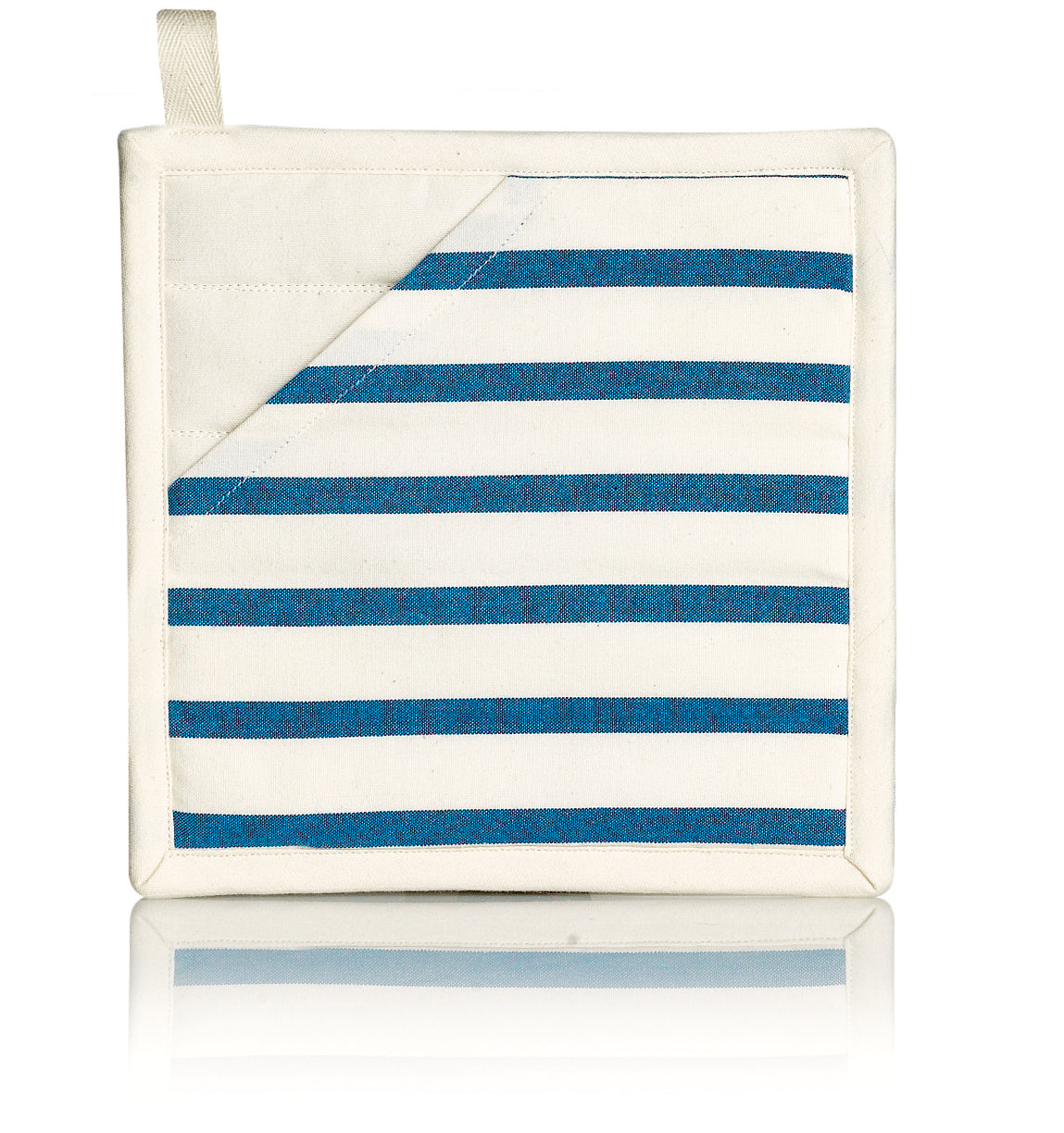 2-in-1 Pannenlap Nalou Ivoire/Bleu 20 X 20