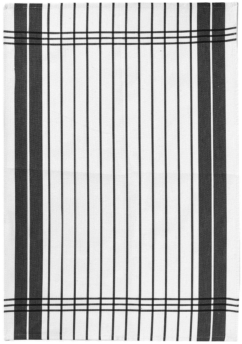 Theedoek Petites Rayures Noir 50 X 70