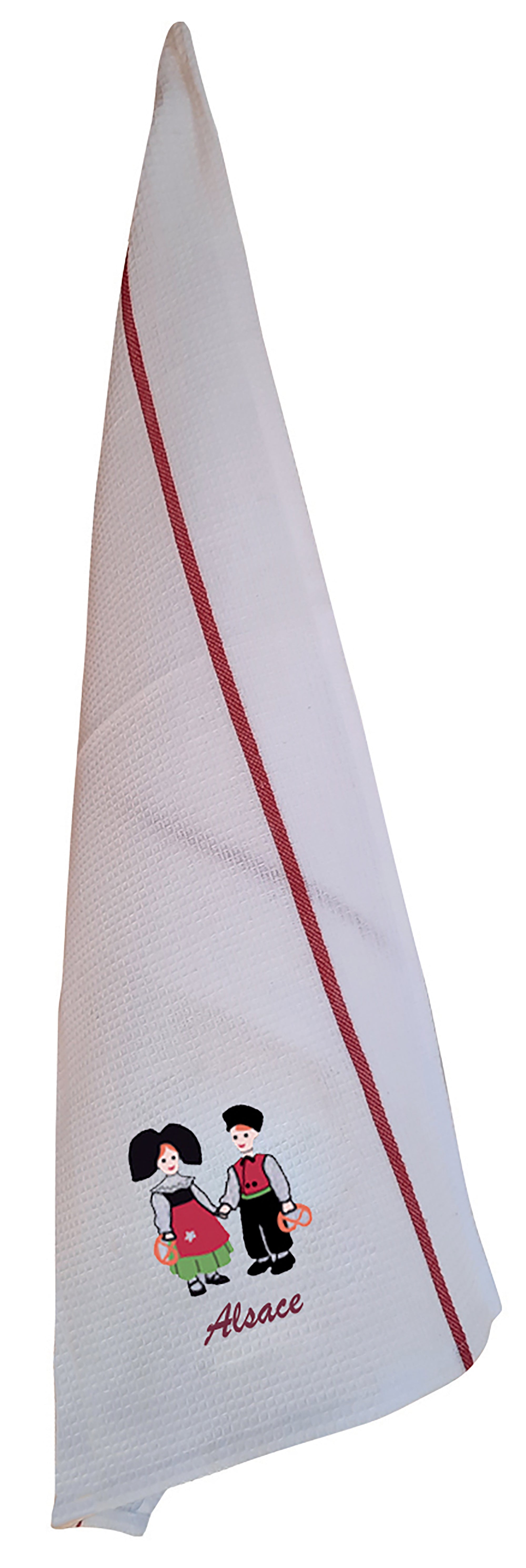 Wafeldoek Couple Enfants Blanc/Rouge 50 X 70