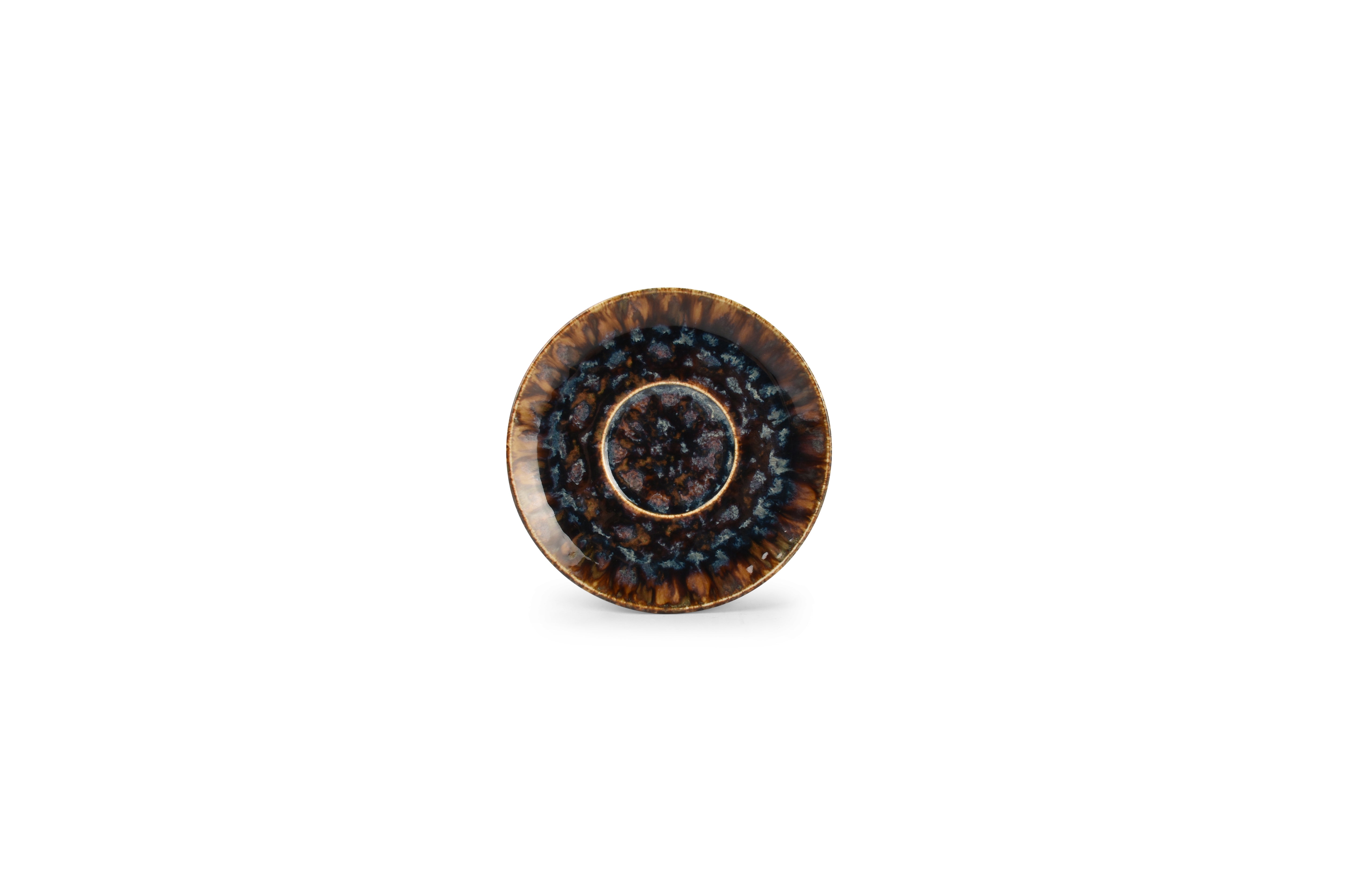 Schotel 15cm bruin/blauw Resto